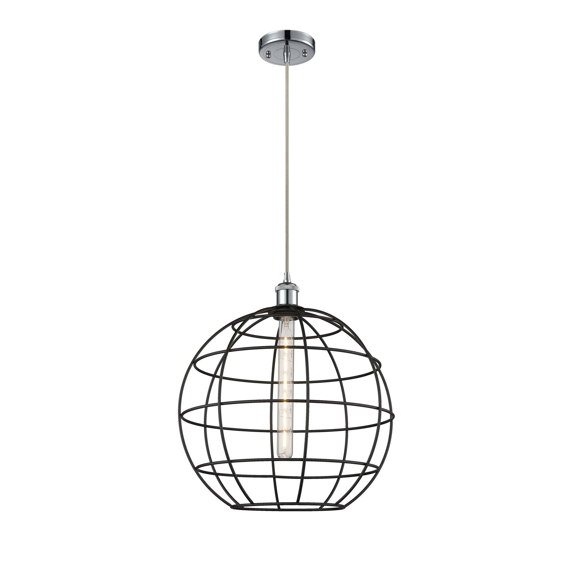 Shown in Polished Chrome finish and Matte Black shade