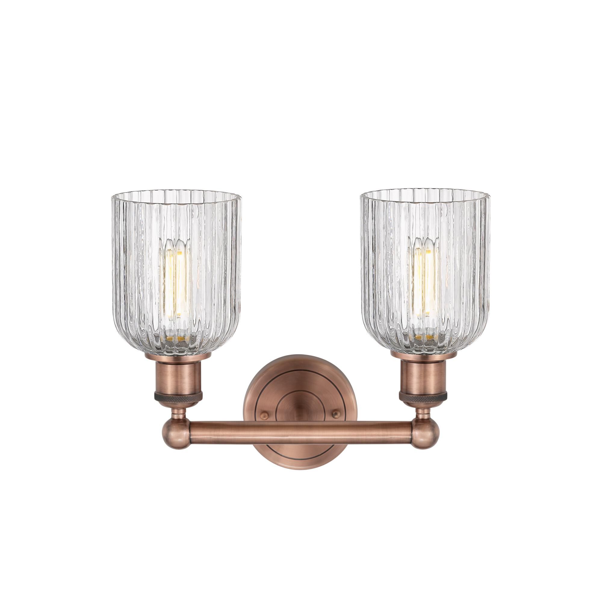 Shown in Antique Copper finish and Clear glass