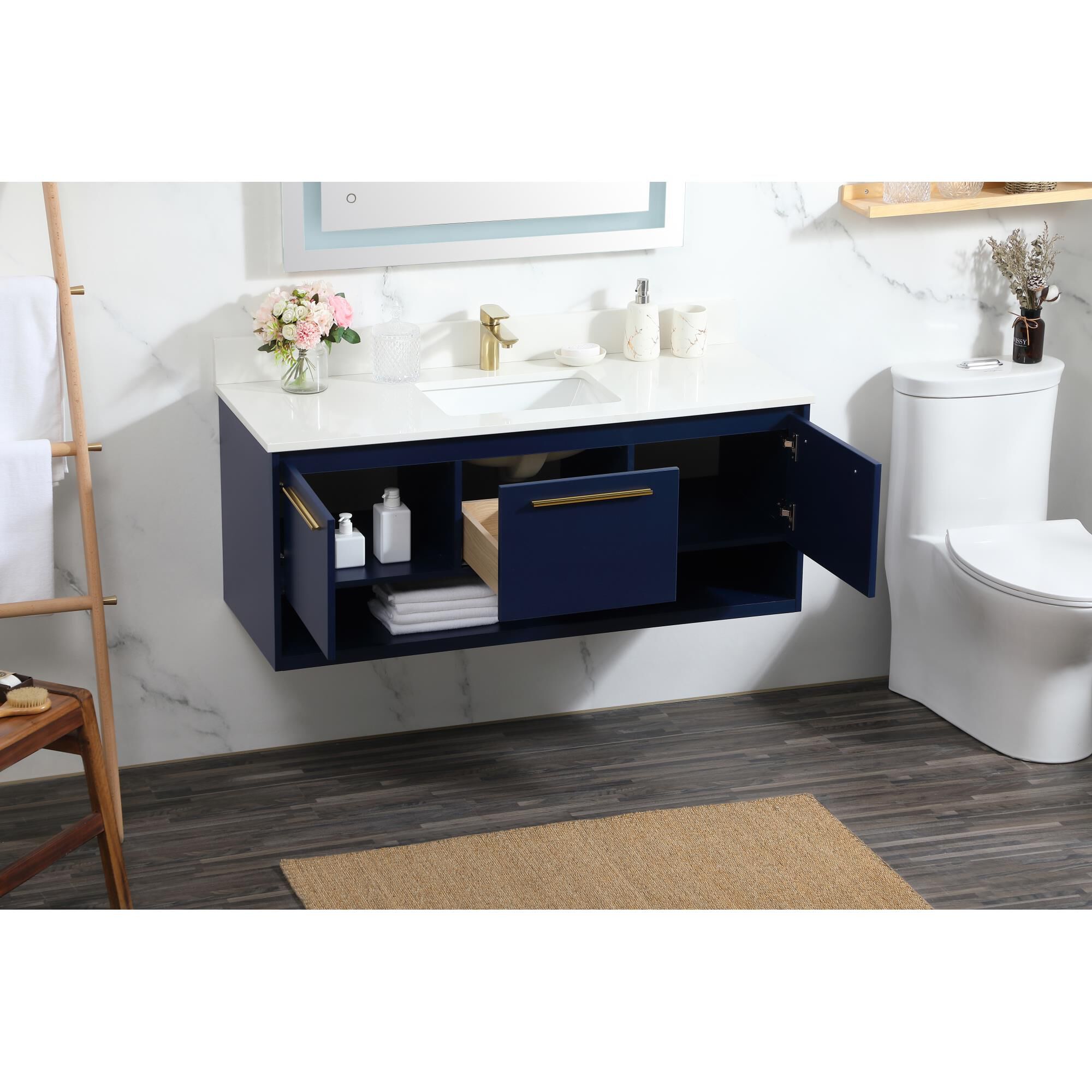 Shown in Blue finish