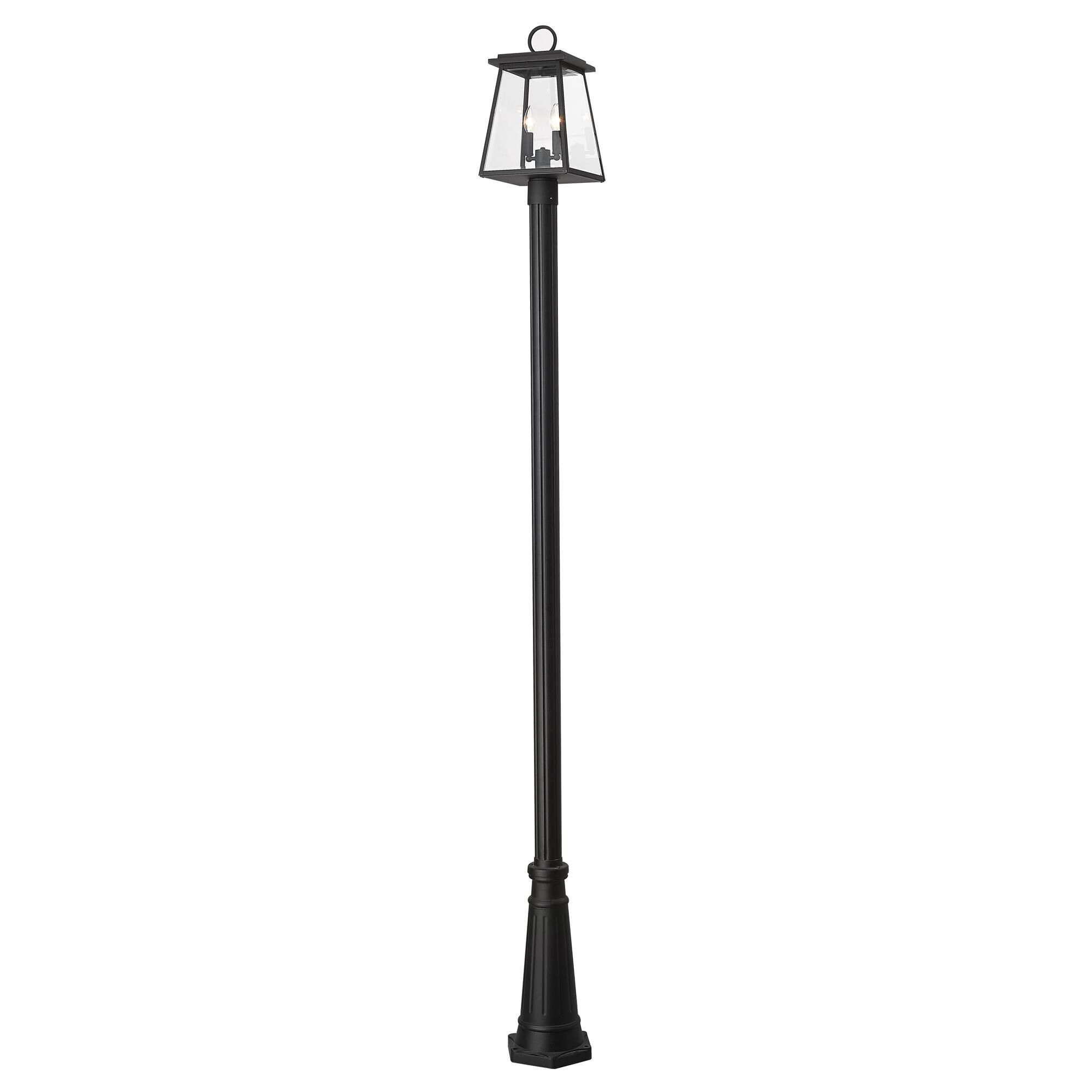 Shown in Black finish and Clear Beveled glass