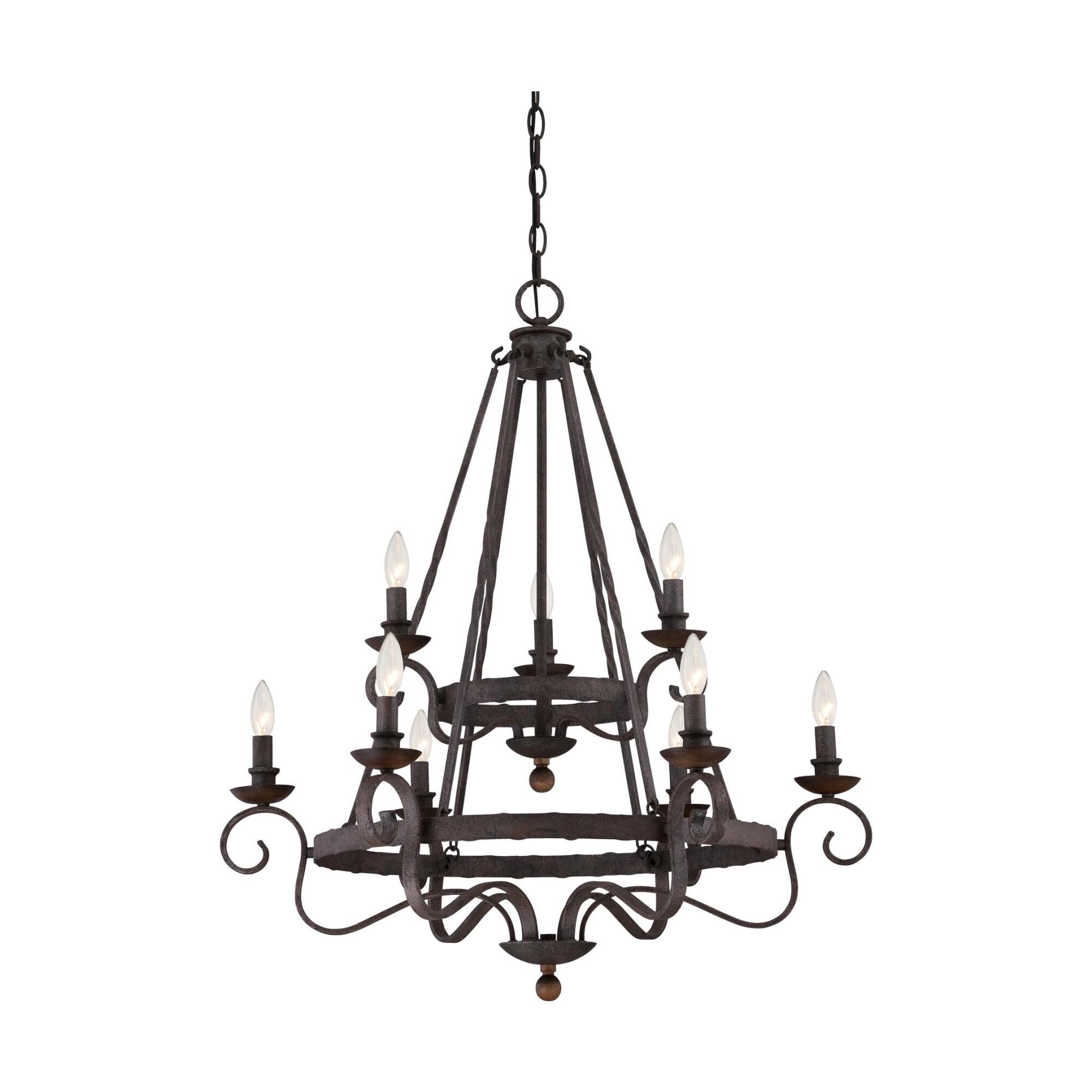 Noble 32 Inch 9 Light Chandelier by Quoizel
