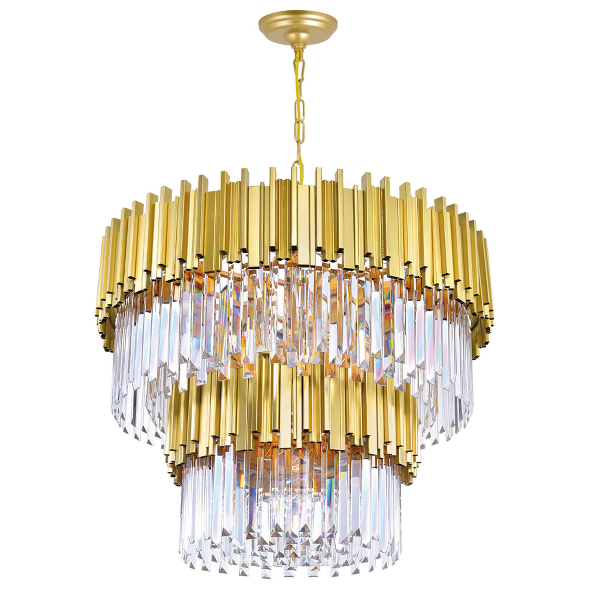 Deco 32 Inch 12 Light Chandelier by CWI Lighting