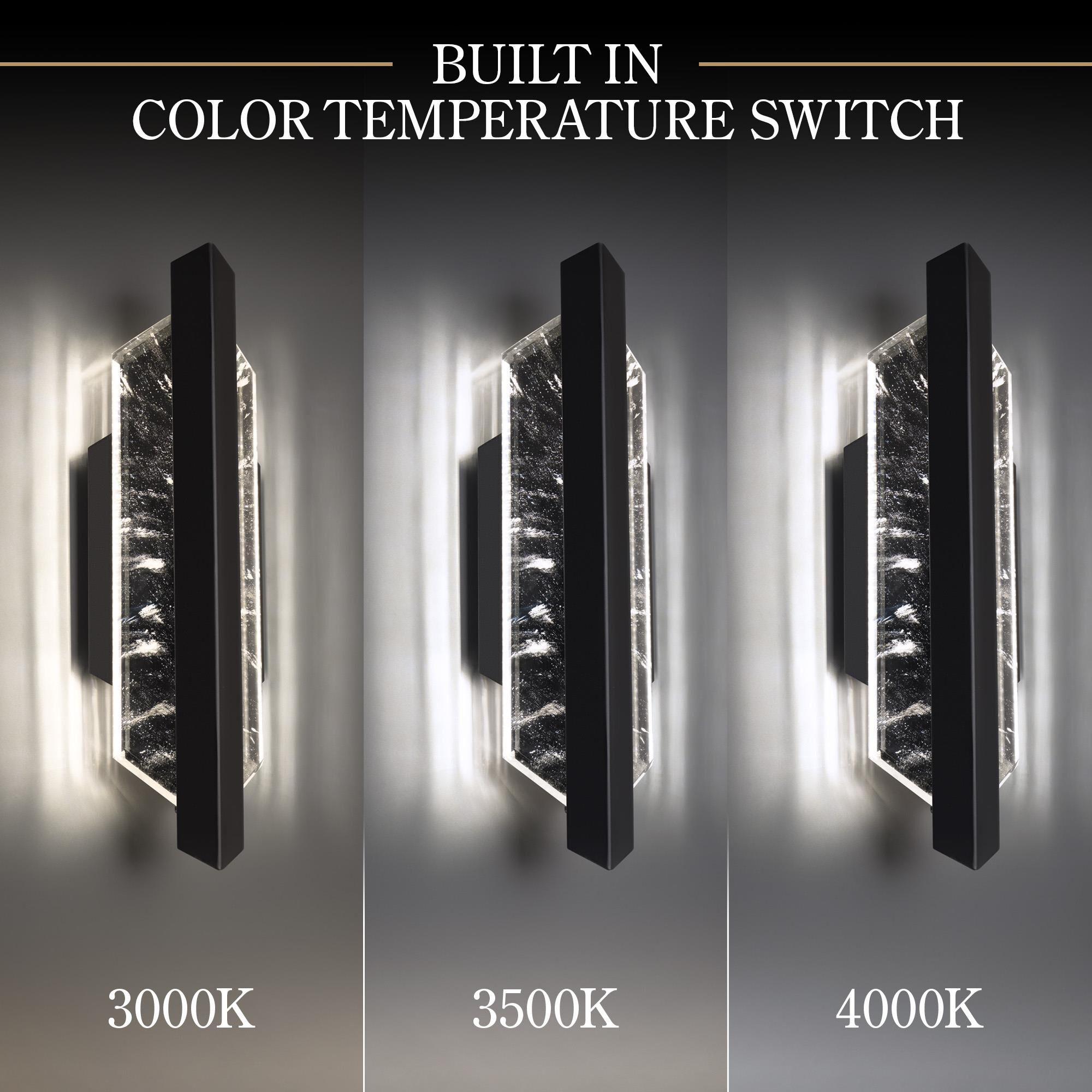 Shown in Black finish and Clear Optic Haze Crystal glass