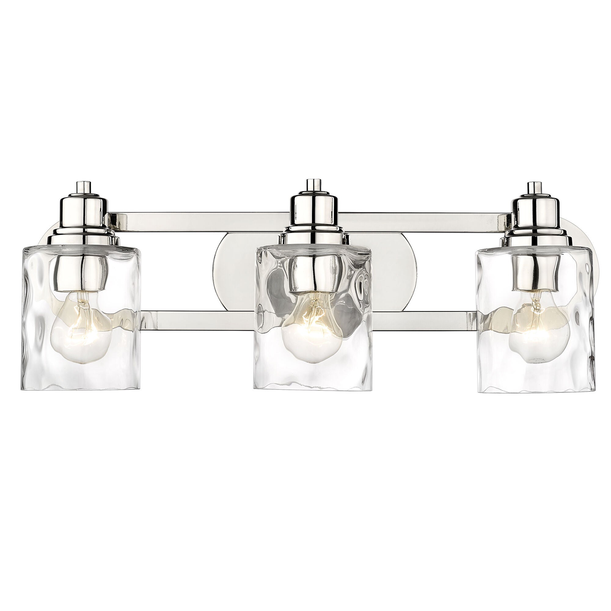 Shown in Polished Nickel finish and Handblown Clear Optic glass