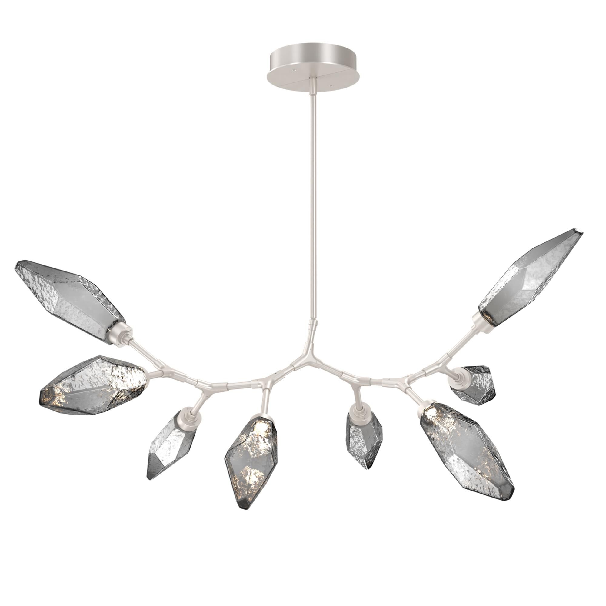 Shown in Metallic Beige Silver finish and Chilled Blown Smoke glass
