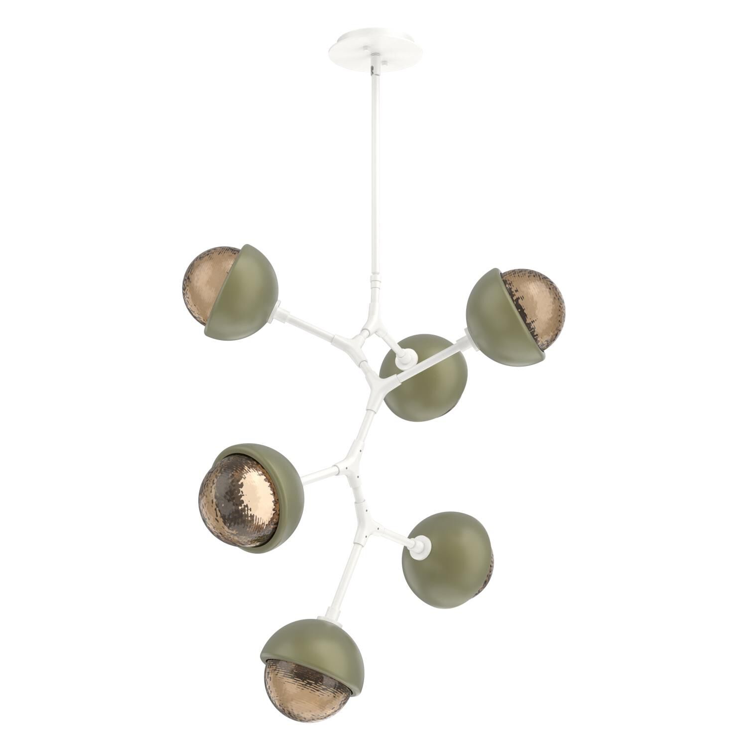 Shown in Salt White finish and Bronze glass and Sage Green accent