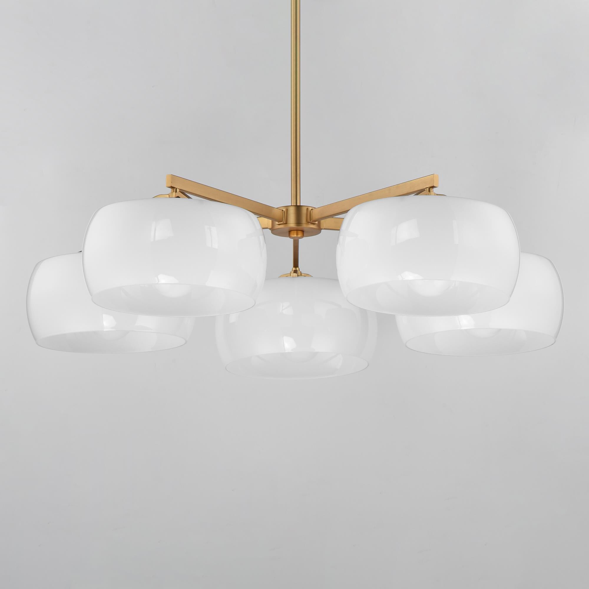 Shown in White and Natural Aged Brass finish