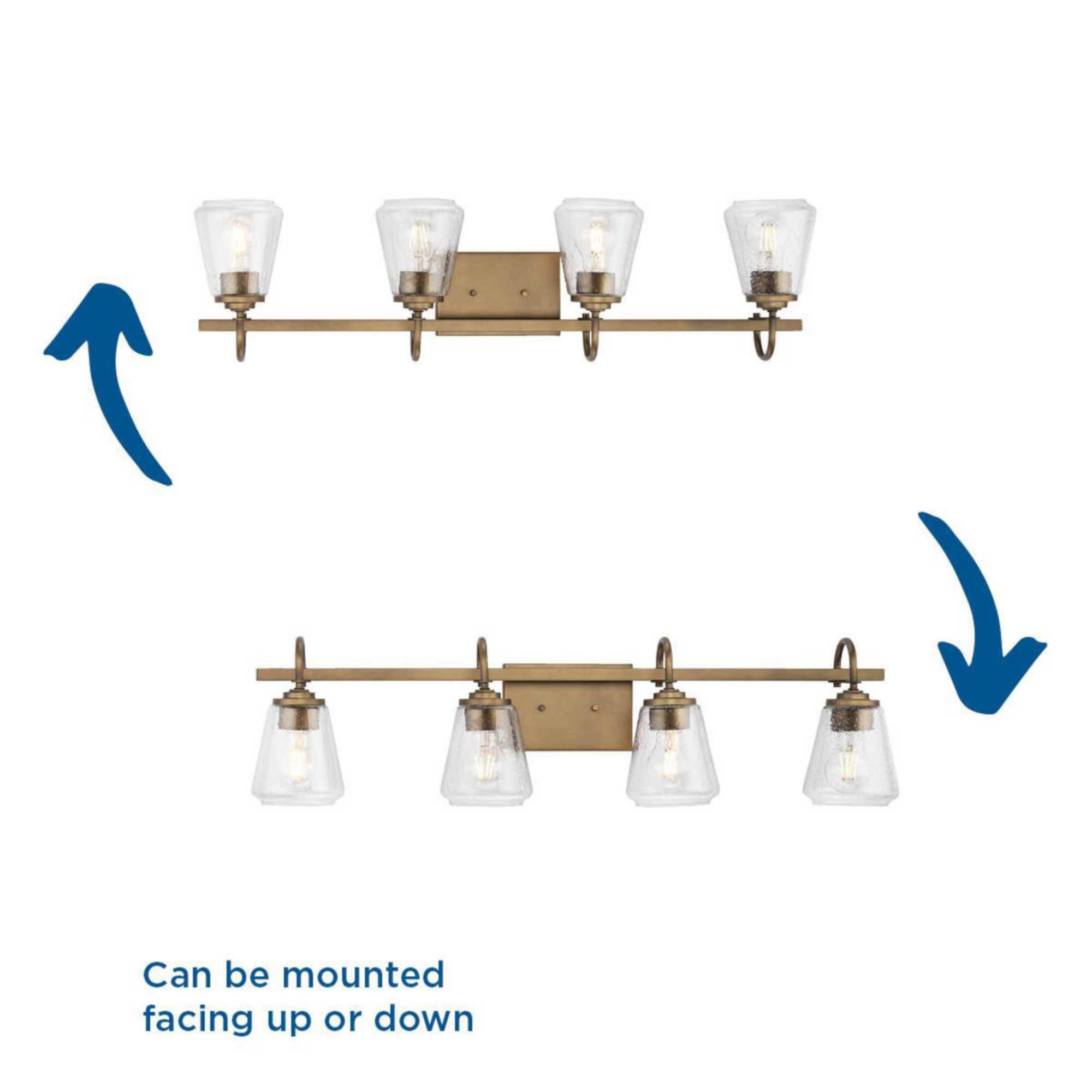 Shown in Aged Bronze finish and Clear Seeded glass