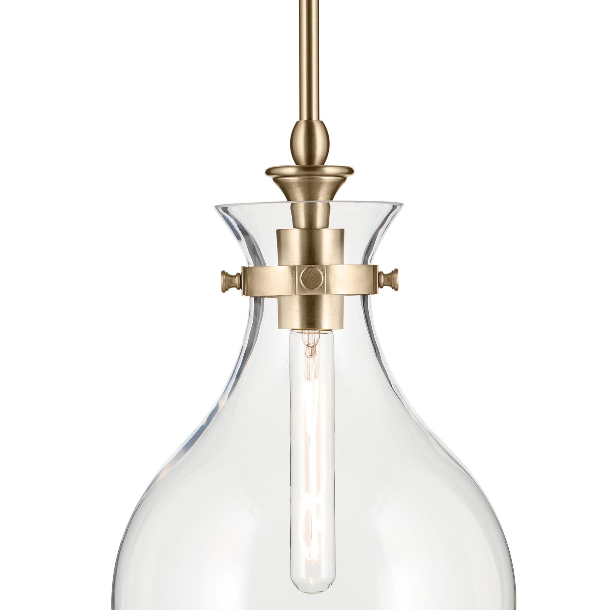 Shown in Champagne Bronze finish and Clear glass