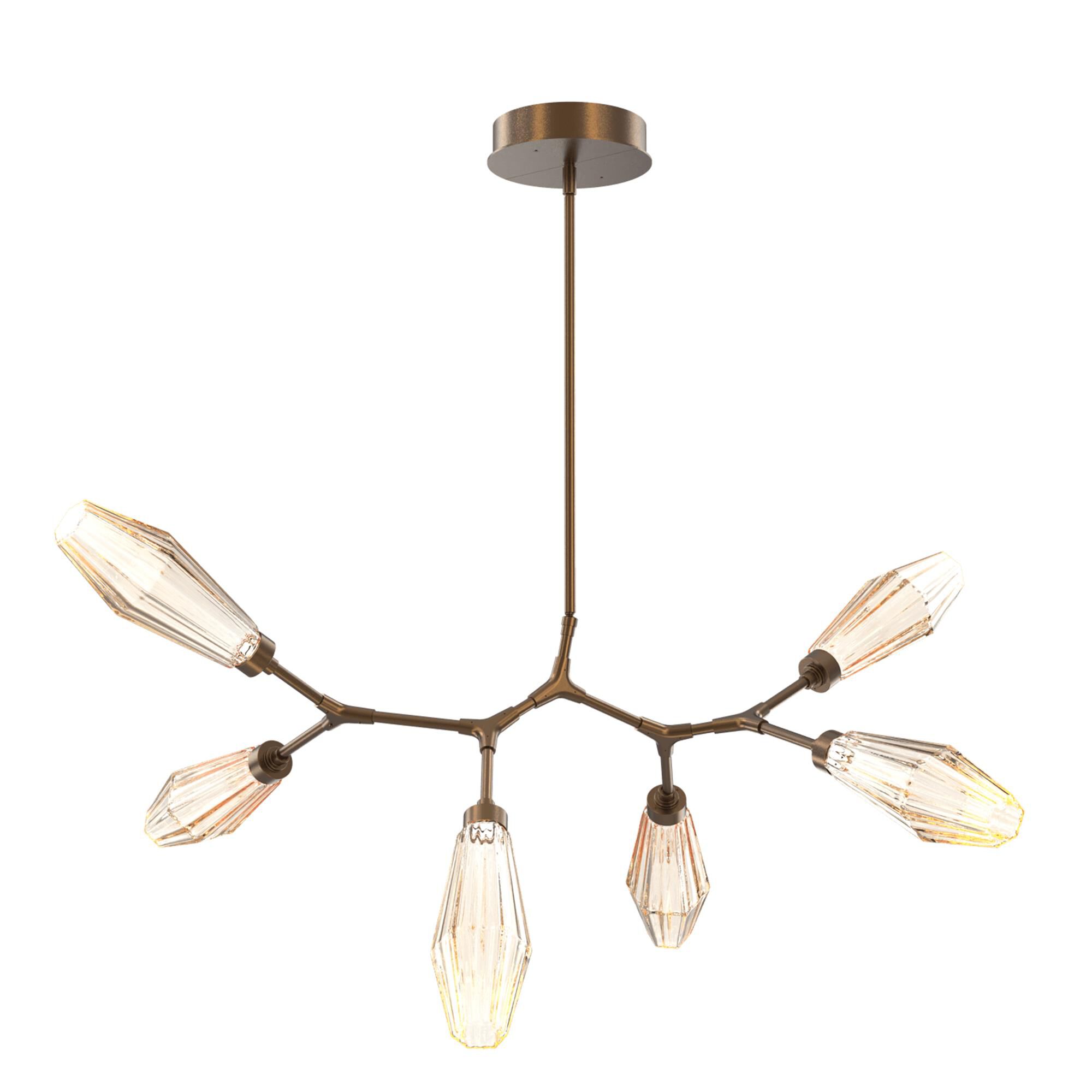 Shown in Flat Bronze finish and Optic Rib Amber glass