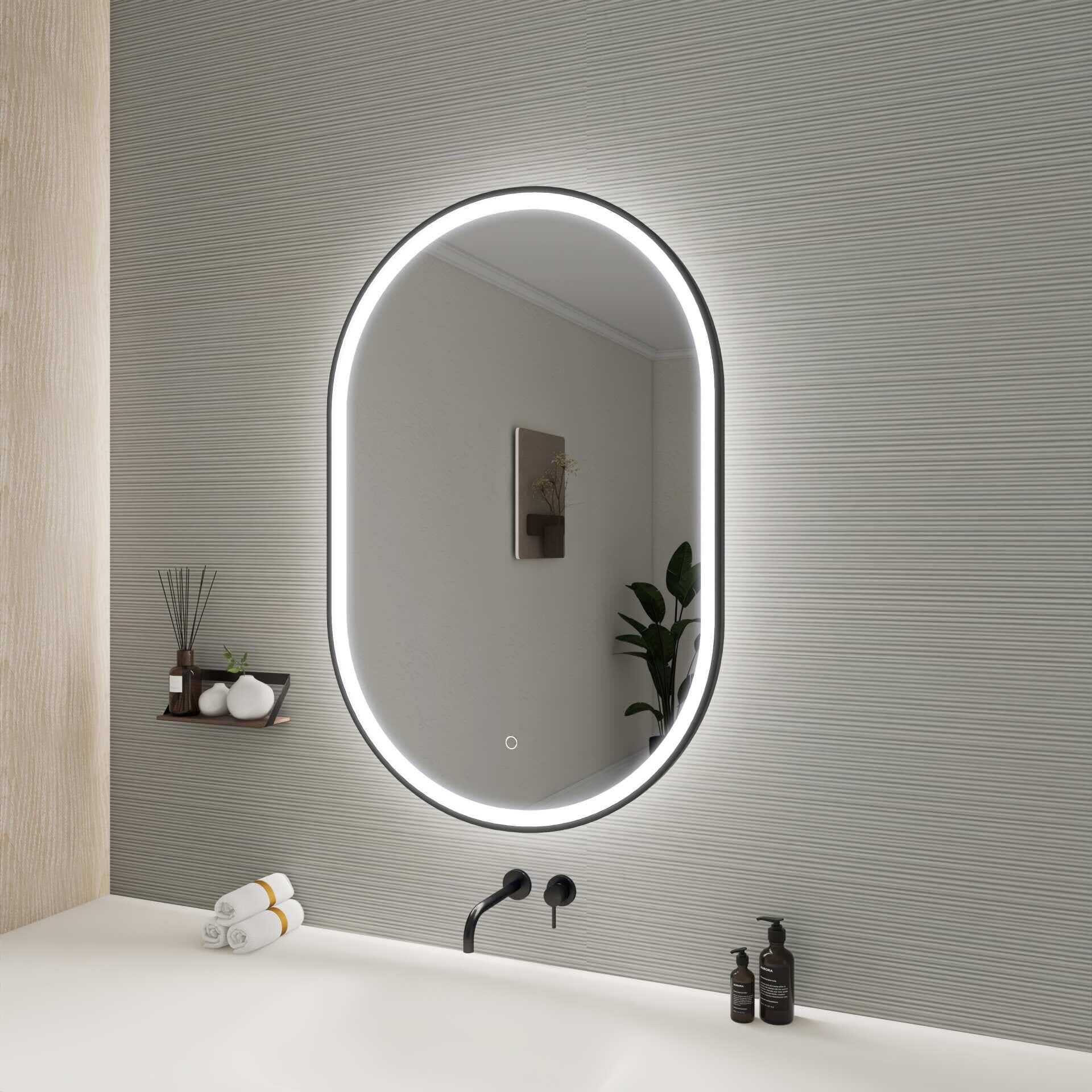 Harmoni 40 Inch Oval LED Lighted Mirror by Elegant Decor