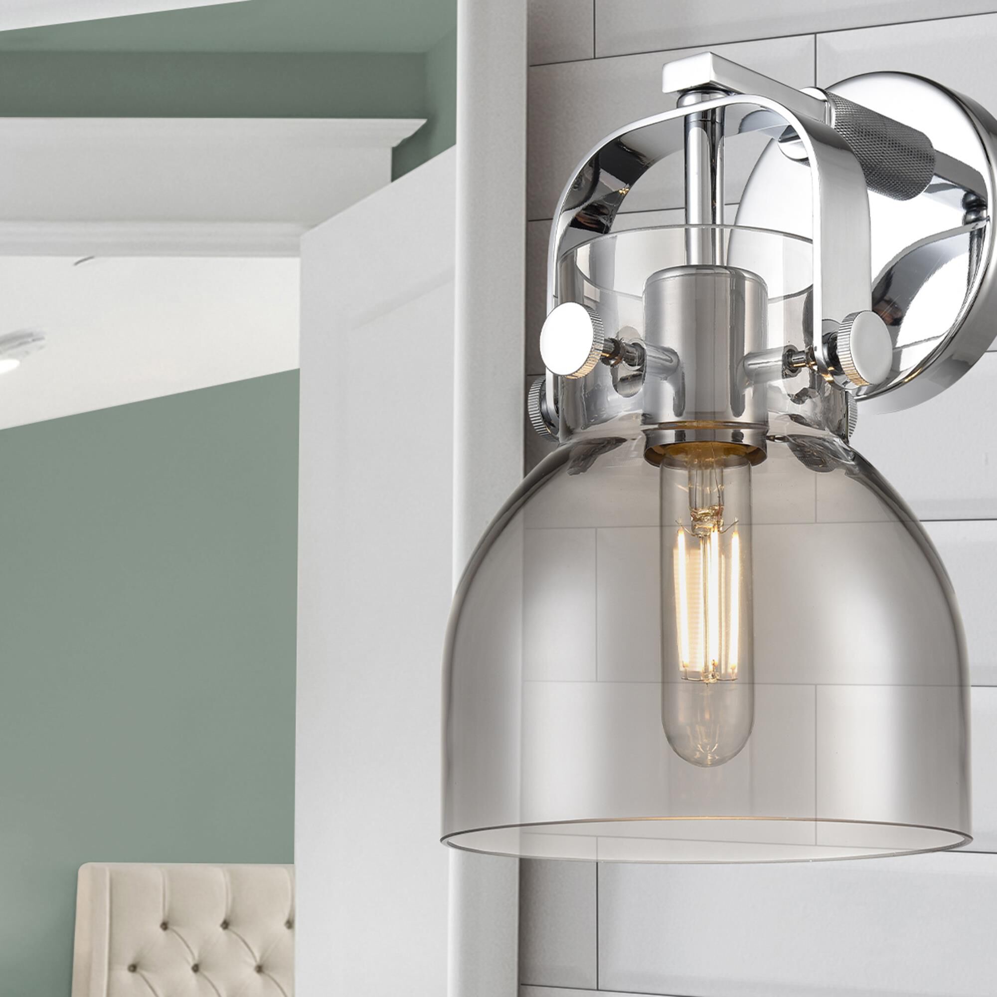 Shown in Polished Chrome finish and Plated Smoke glass