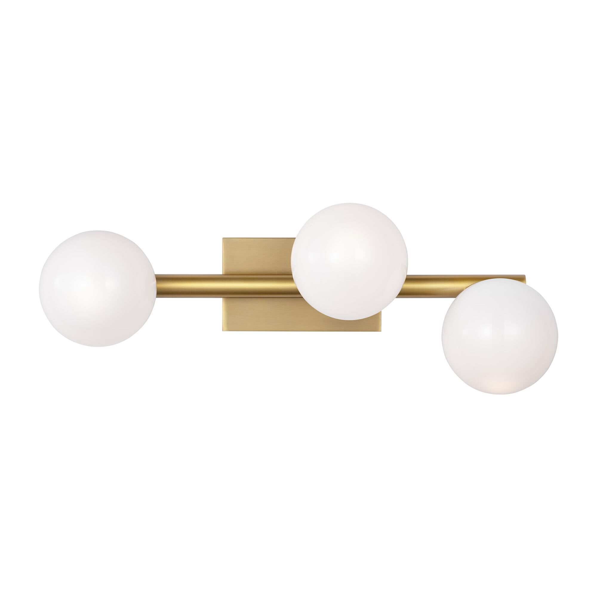 Shown in Burnished Brass finish and Milk glass