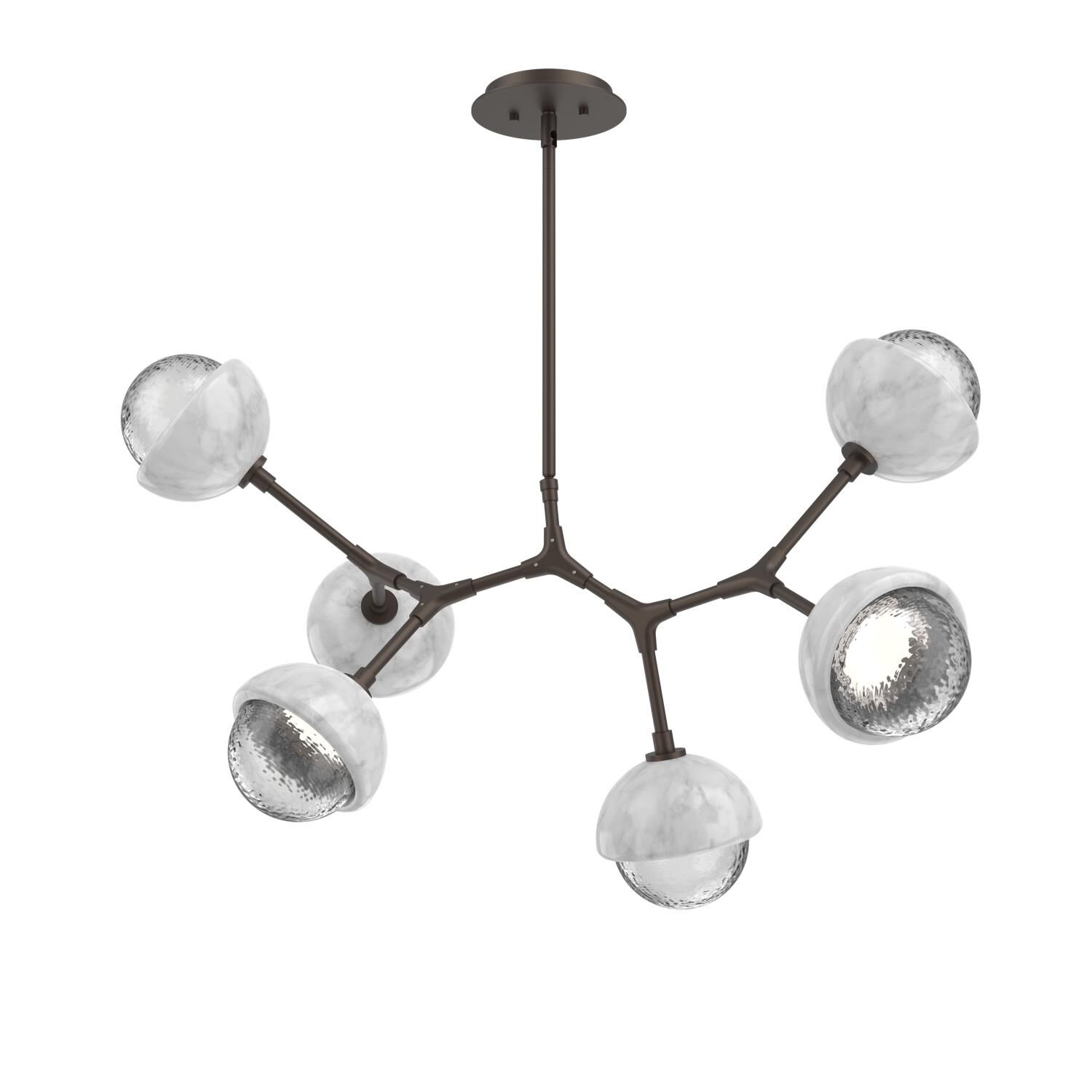 Shown in Flat Bronze finish and Clear glass and White Marble accent