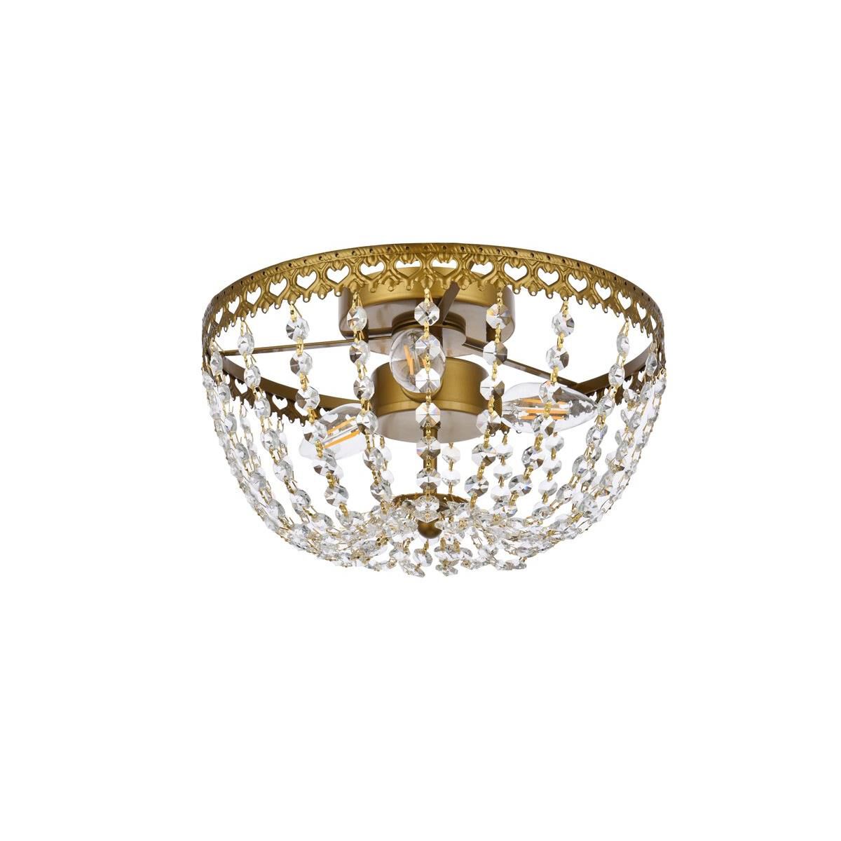 Kylie 12 Inch 3 Light Flush Mount by Elegant Lighting