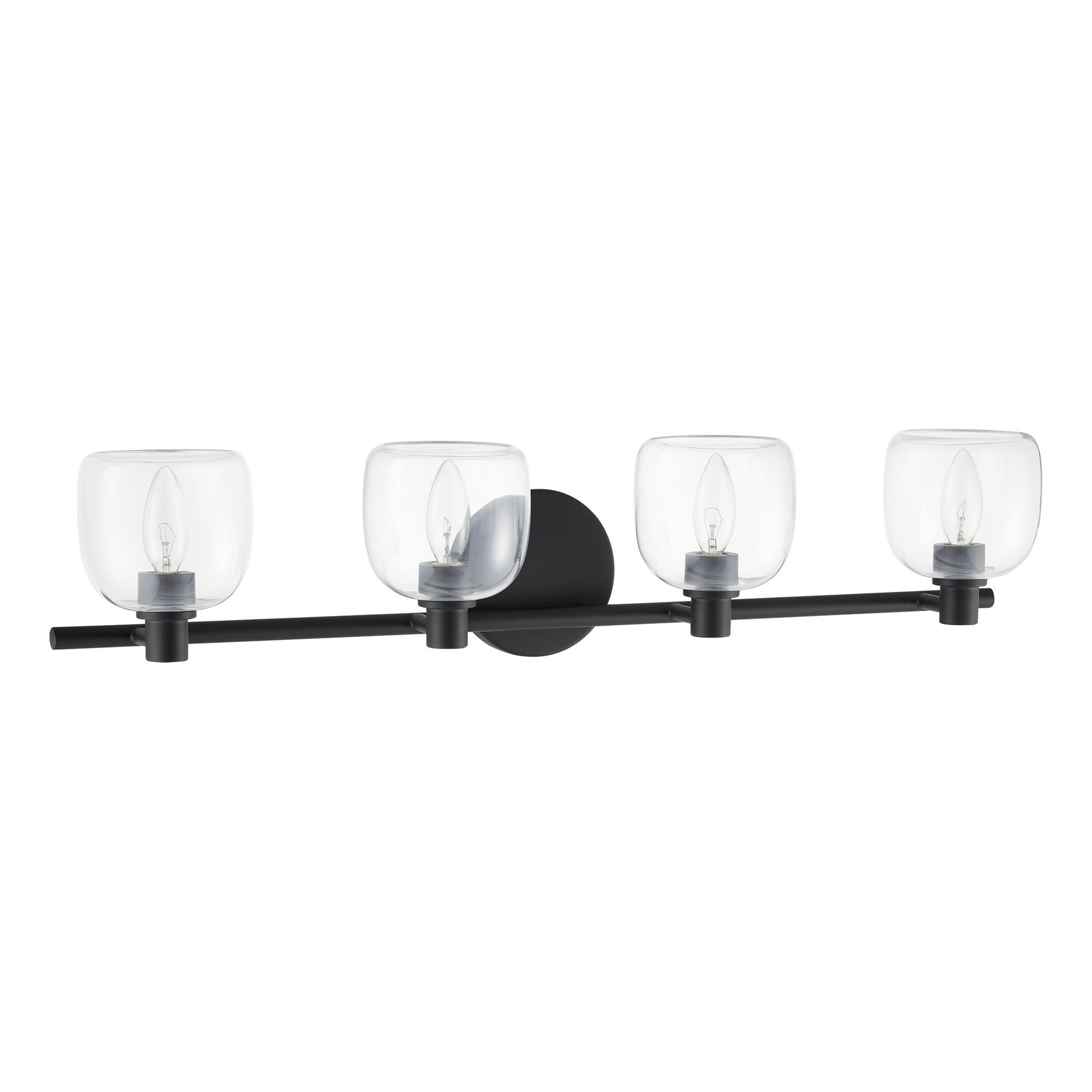 Shown in Matte Black finish and Clear glass