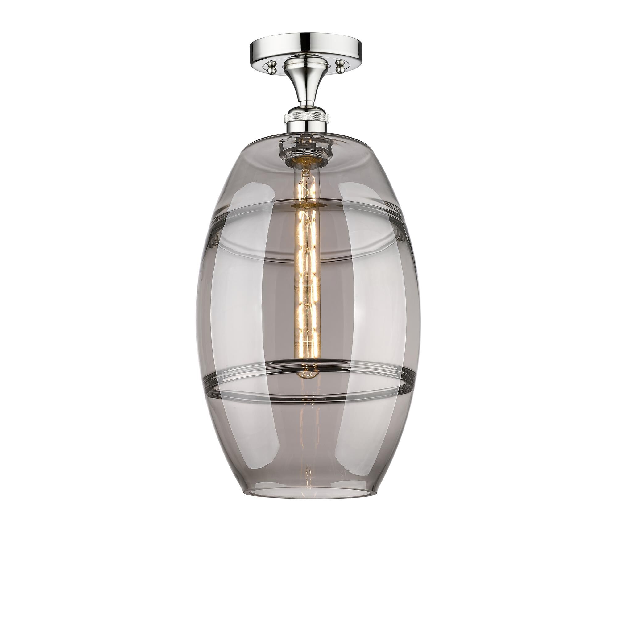 Shown in Polished Chrome finish and Light Smoke glass