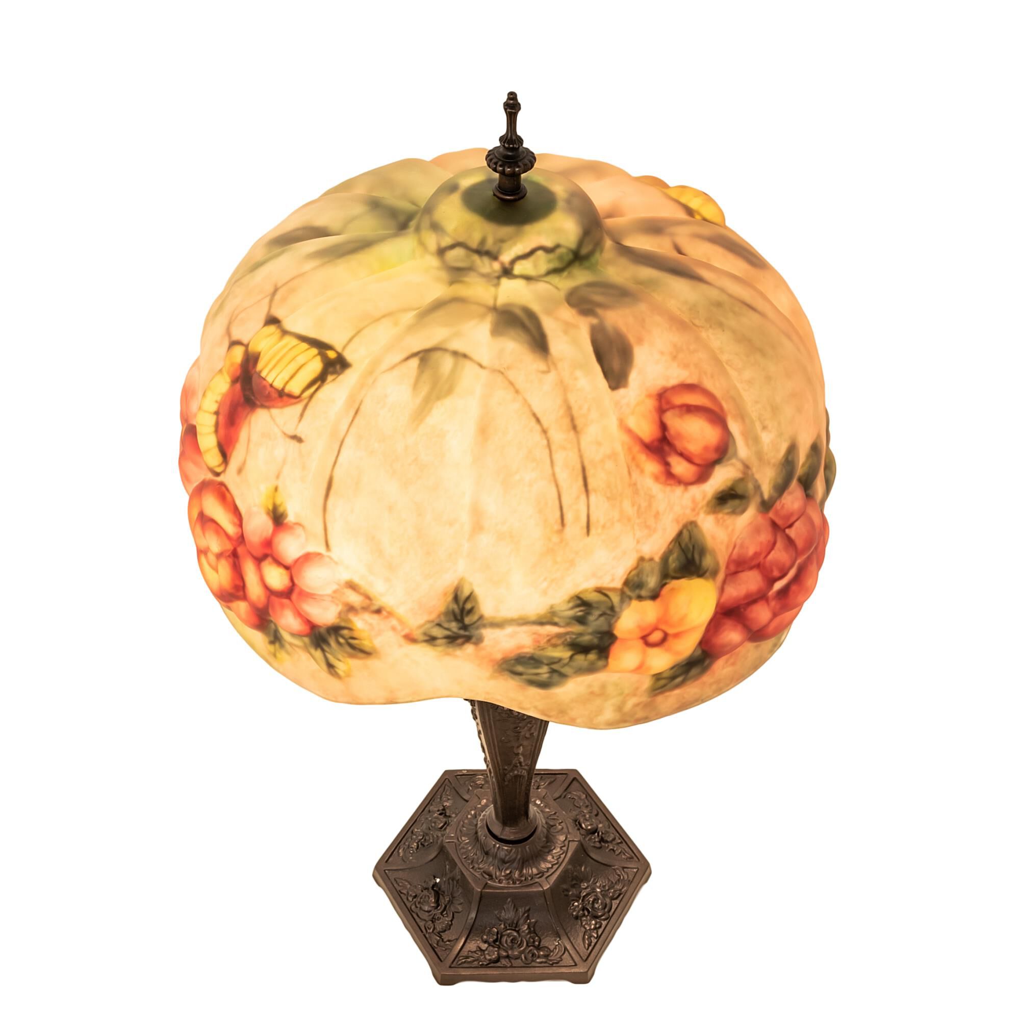 Shown in Mahogany Bronze finish and Ruby;Coral;Sunflower;Green;Beige glass