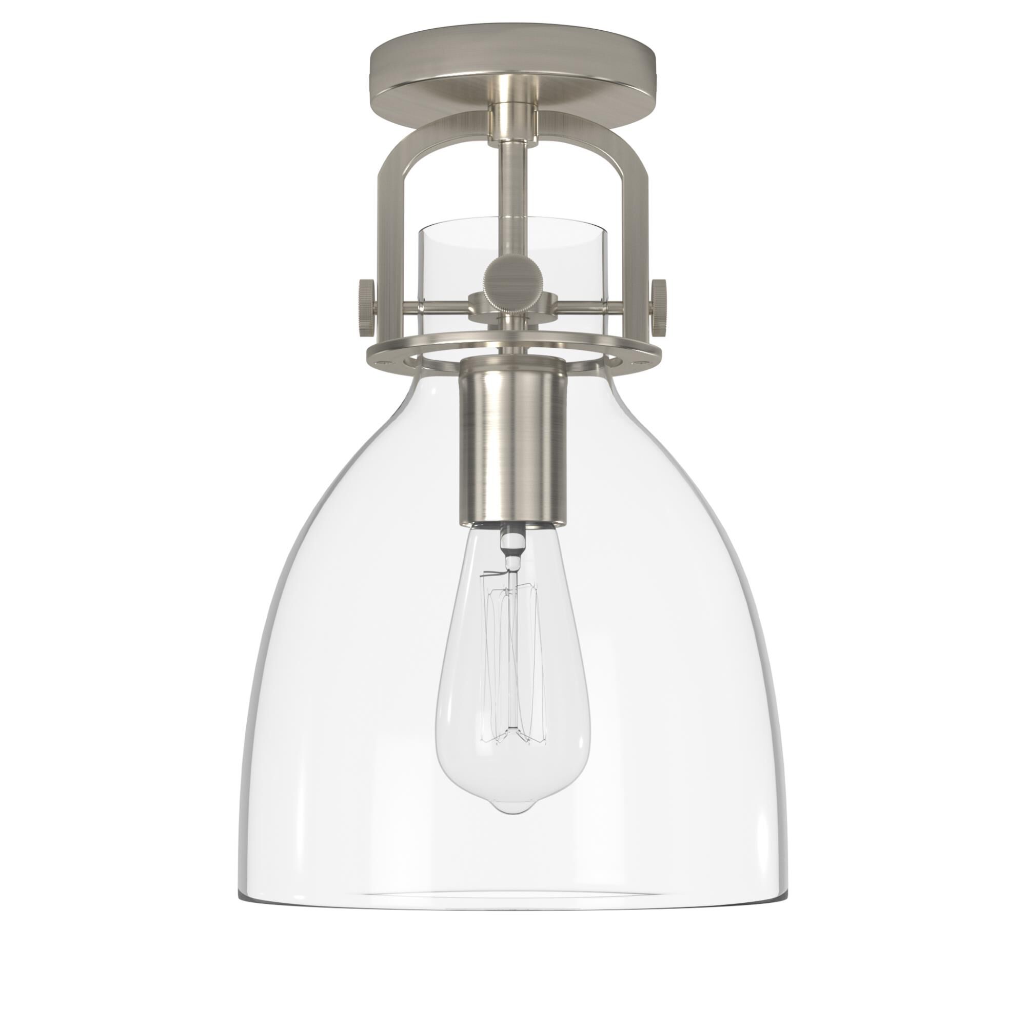 Shown in Brushed Satin Nickel finish and Bulb Tint: Amber accent