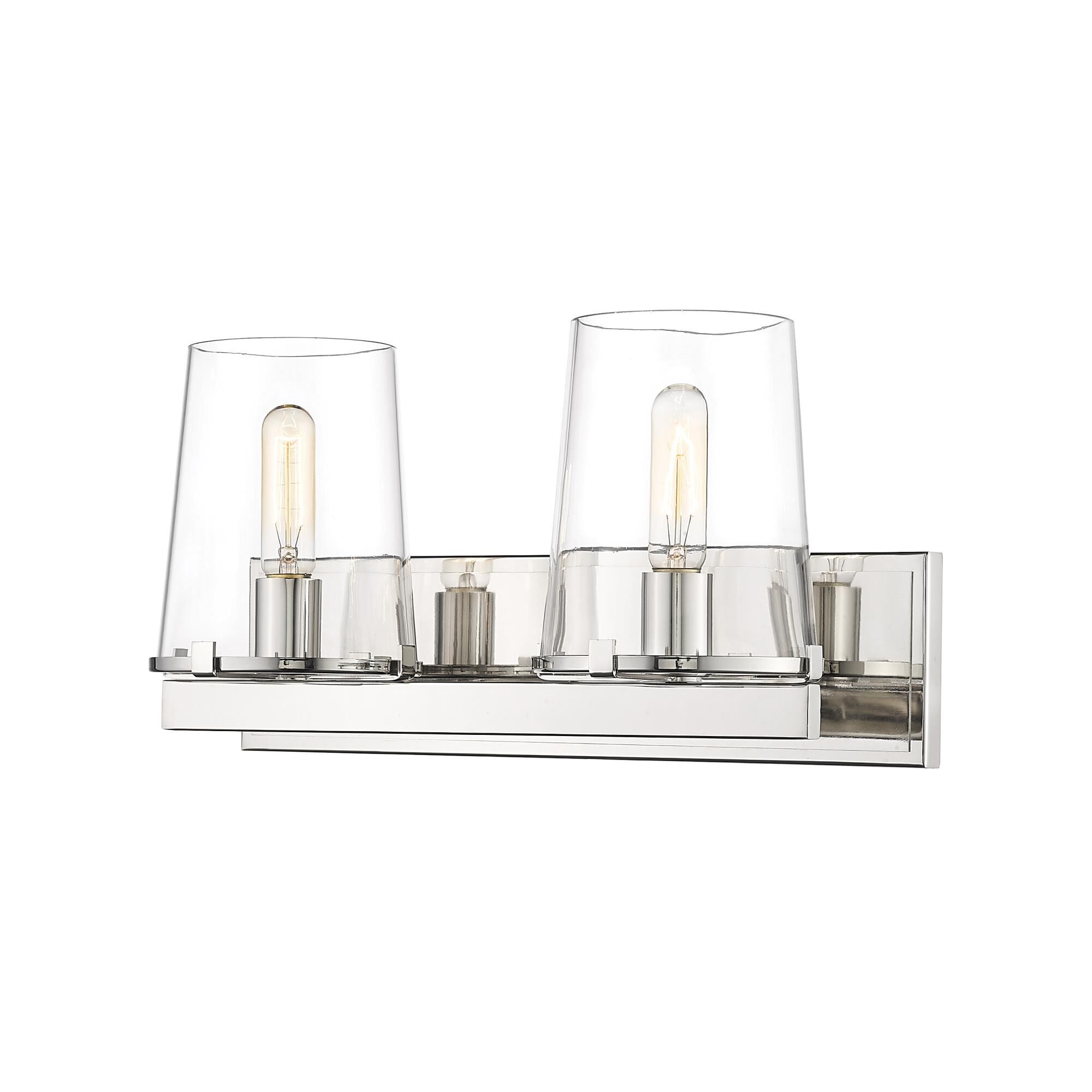 Shown in Polished Nickel finish and Glass shade
