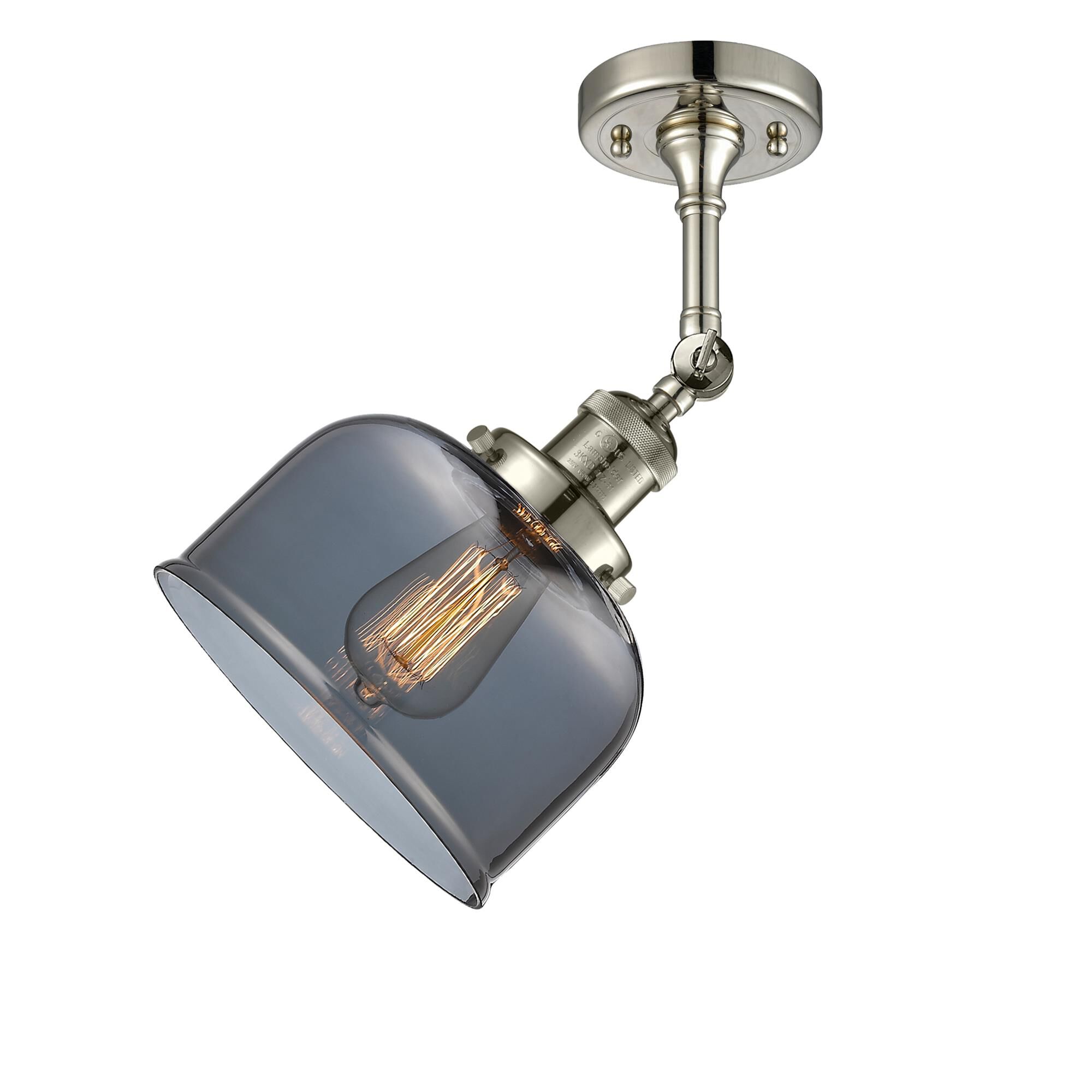 Shown in Polished Nickel finish and Plated Smoked glass