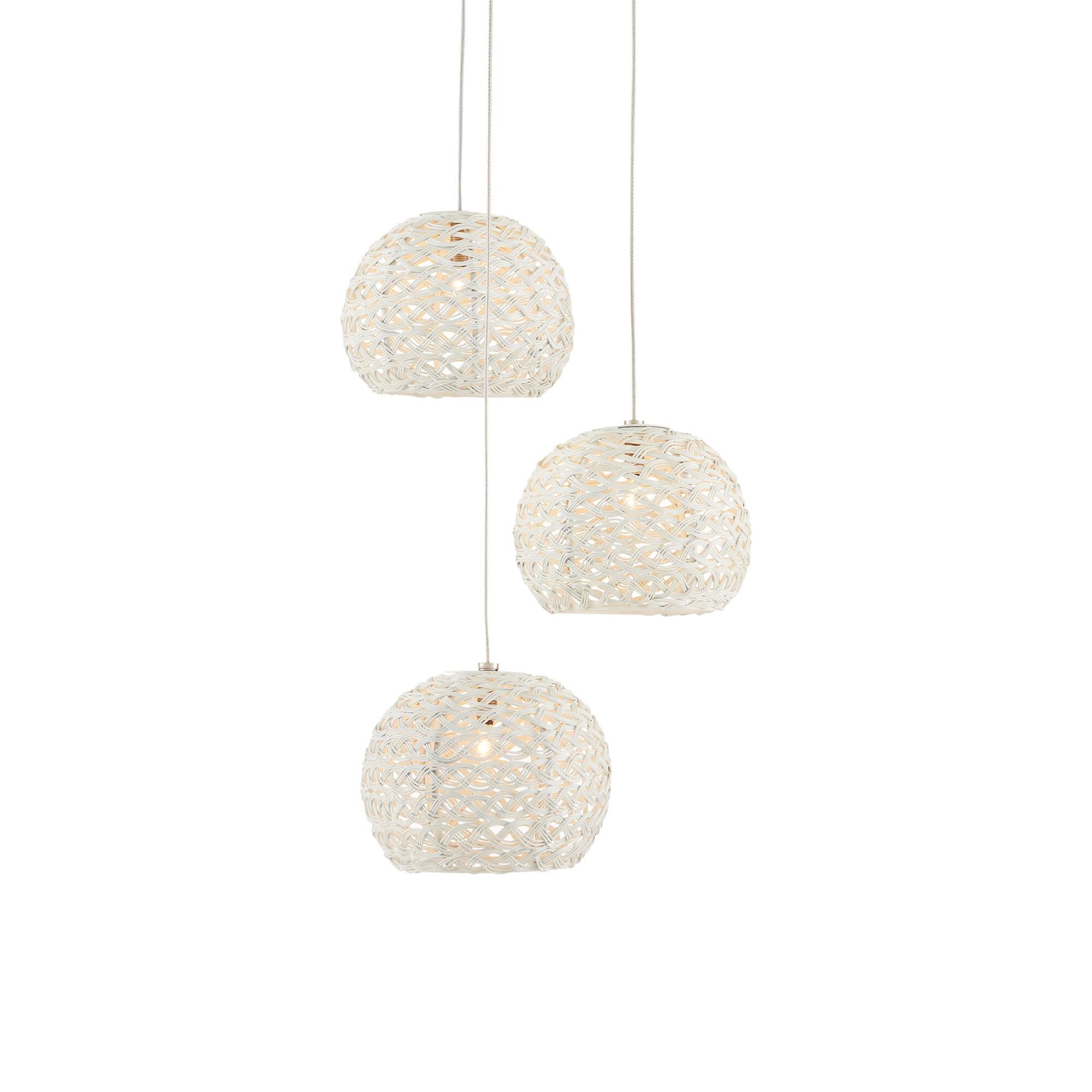 Shown in White/Painted Silver finish and Sugar White/Metal shade
