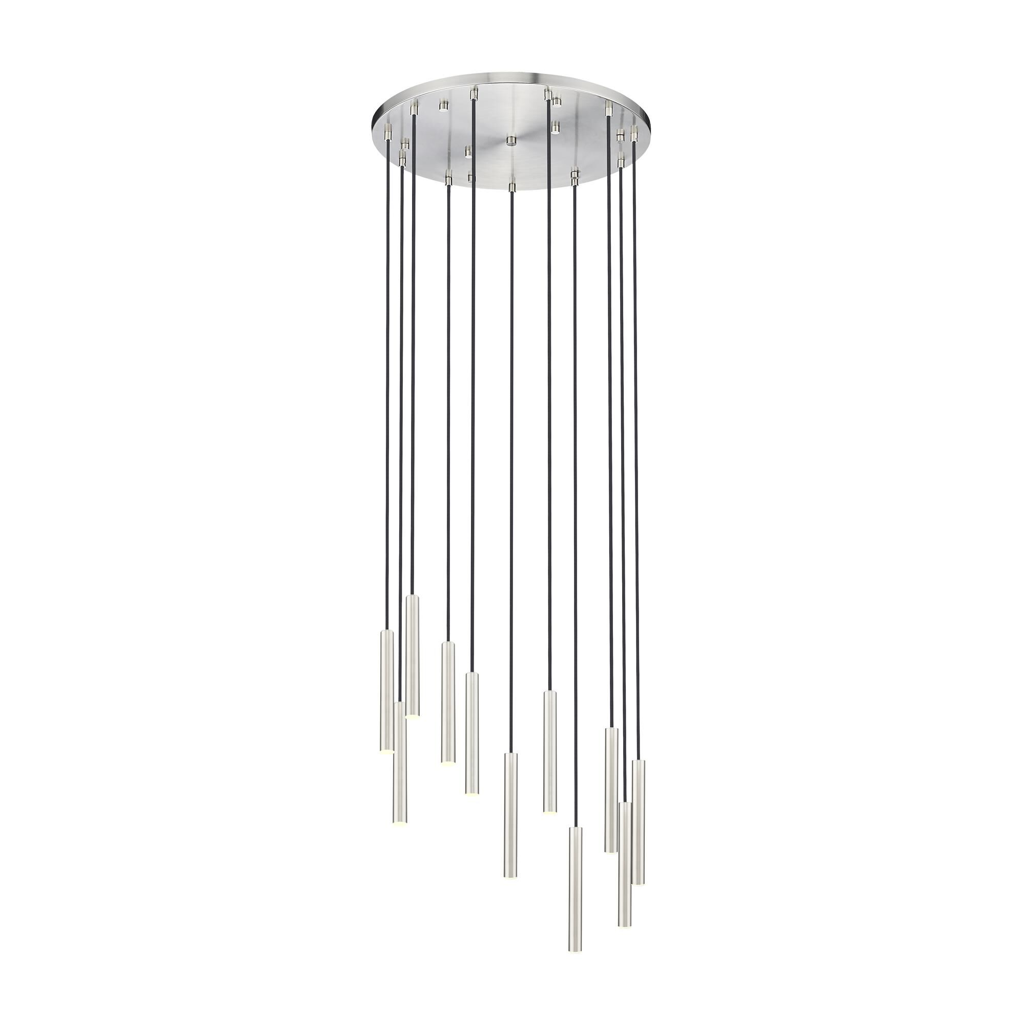 Shown in Brushed Nickel finish and Brushed Nickel glass and Brushed Nickel shade