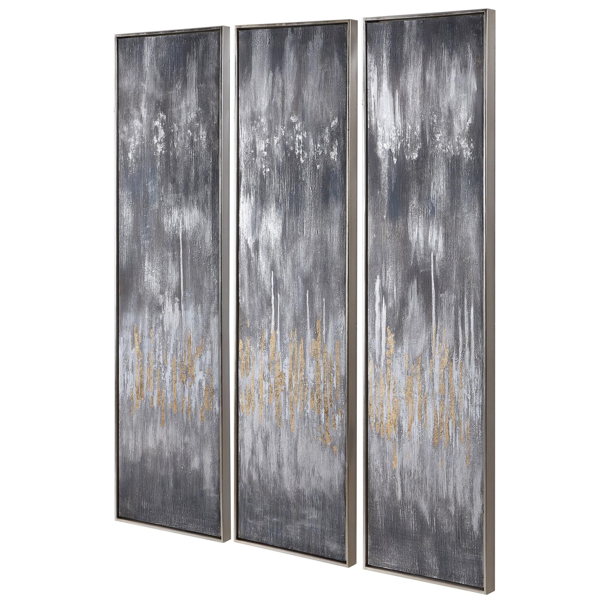 Shown in Silver Leaf Gallery Frame, Metallic Silver Leaf, Metallic Gold Leaf, Ivory, Grays, Deep Steel Blues, finish