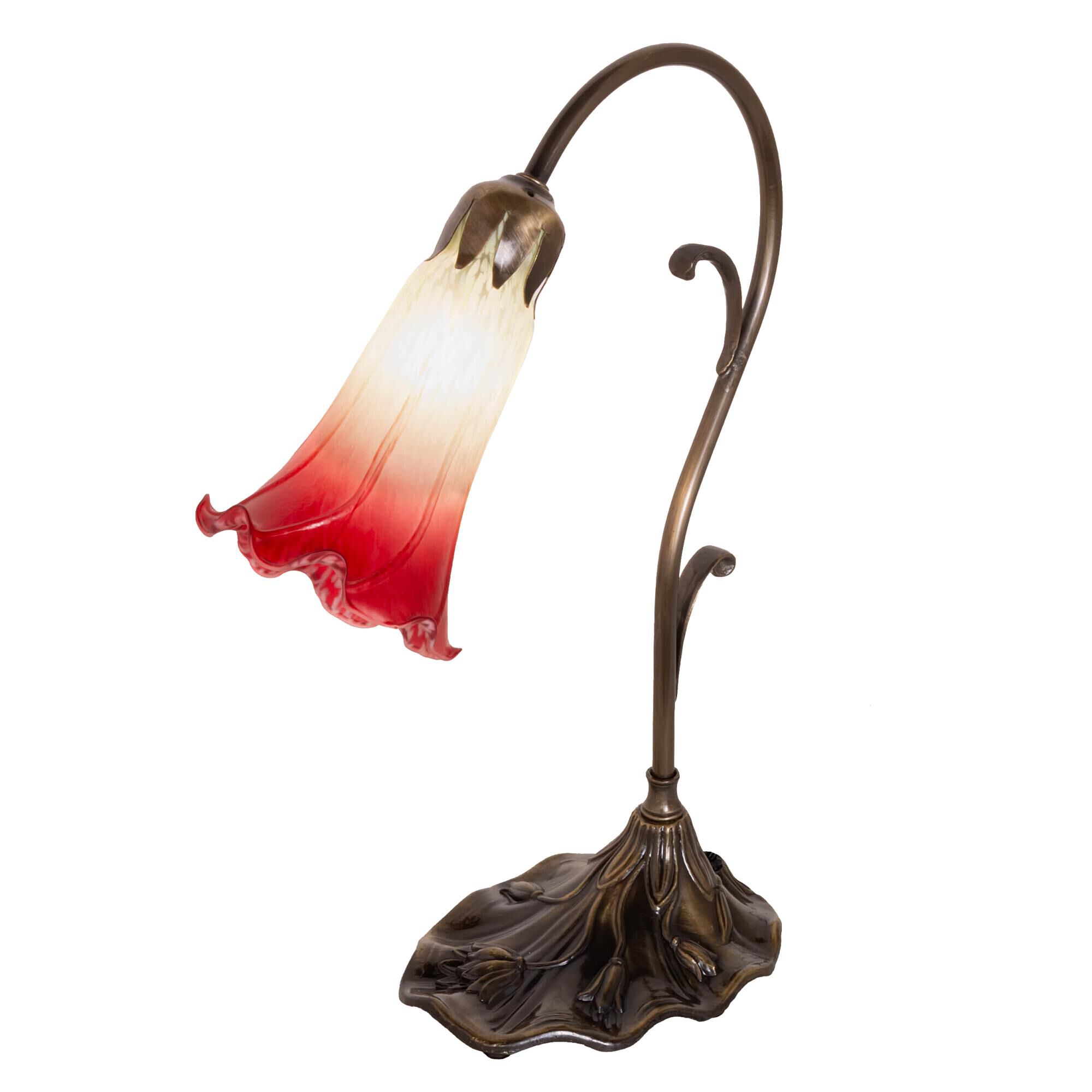 Seafoam/Cranberry Pond Lily 15 Inch Table Lamp by Meyda Lighting