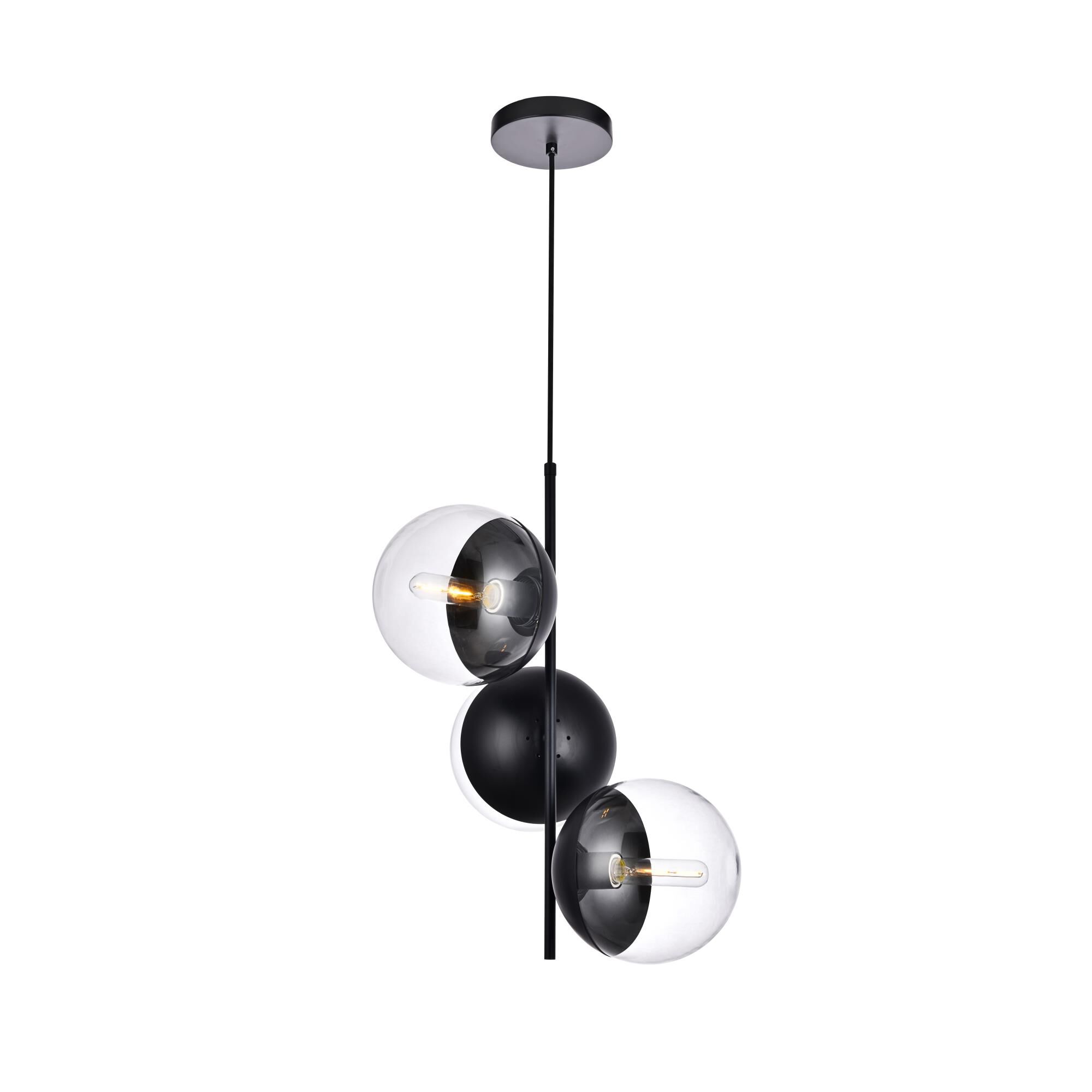 Eclipse 17 Inch 3 Light Multi Light Pendant by Elegant Lighting