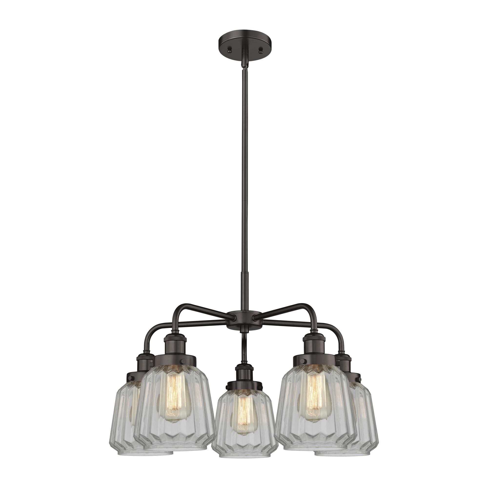 Shown in Oil Rubbed Bronze finish and Clear glass