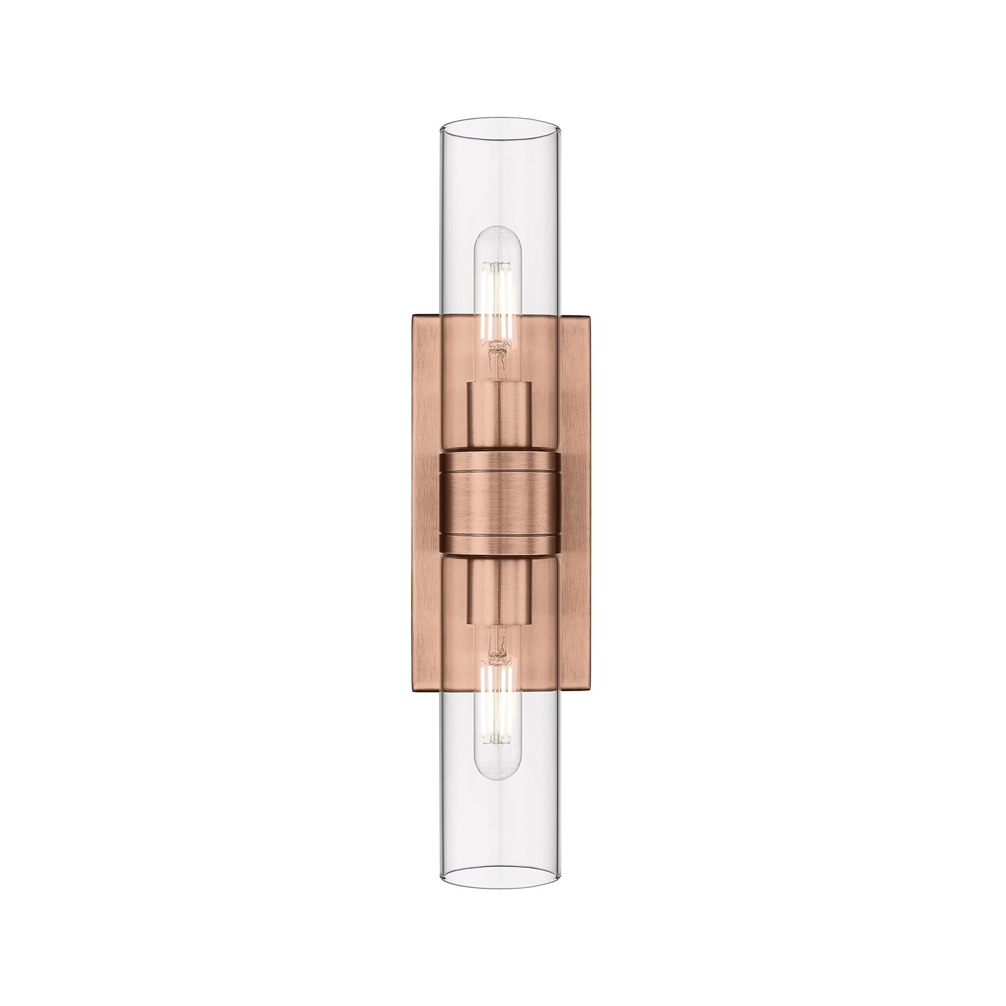 Shown in Antique Copper finish and Clear glass