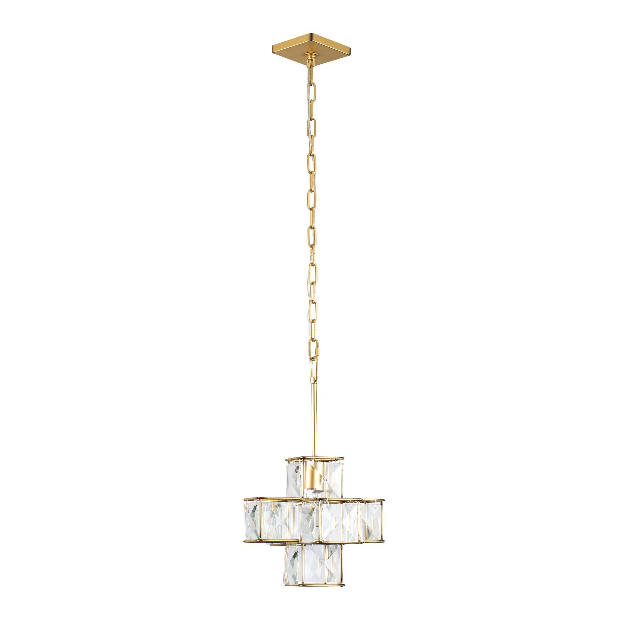 Shown in Calypso Gold finish and Faceted Panels - Clear crystal
