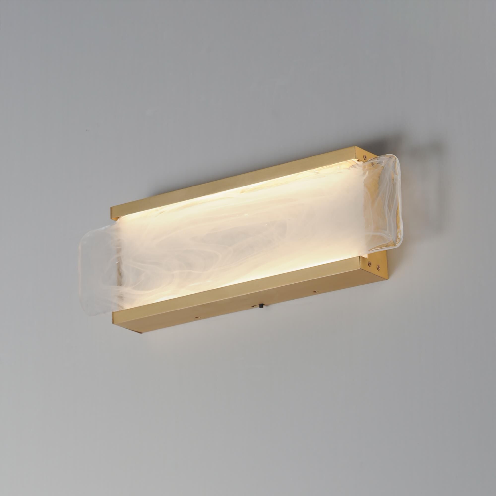 Shown in Natural Aged Brass finish and White Spiral glass