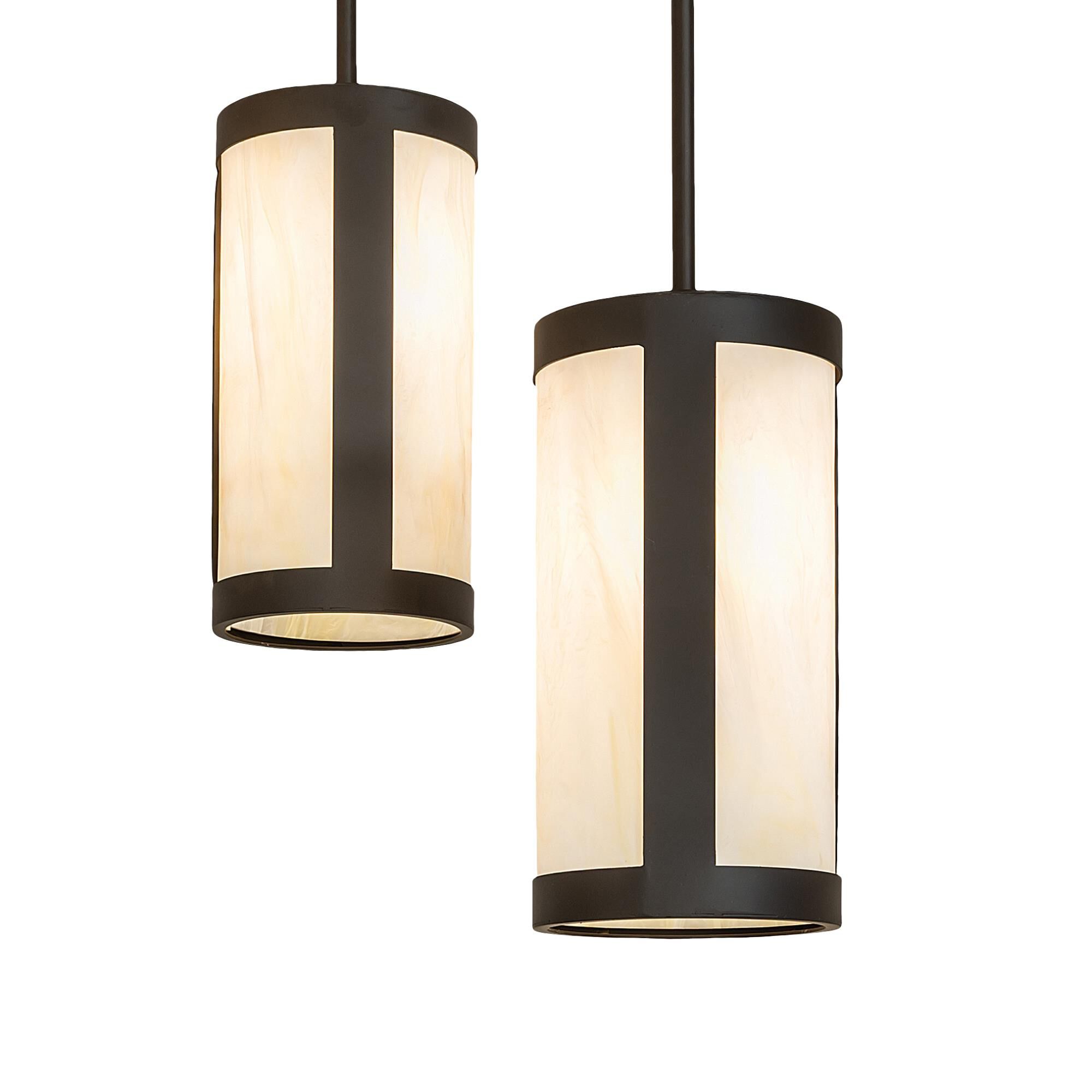 Shown in Oil Rubbed Bronze finish and Beige glass