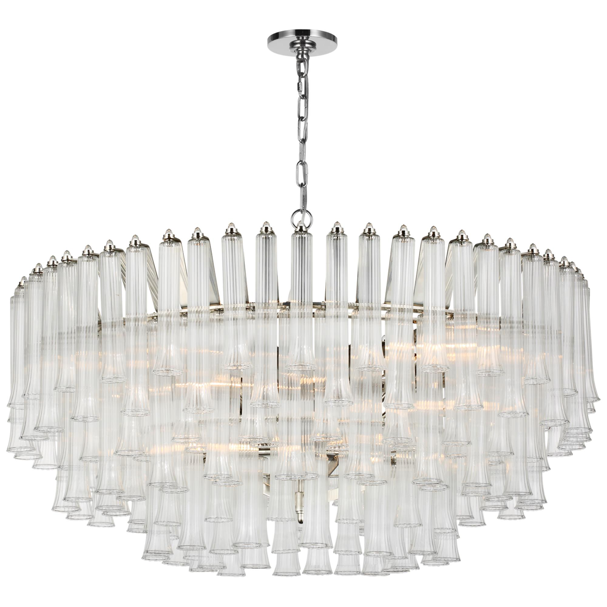 Shown in Polished Nickel finish and Clear glass