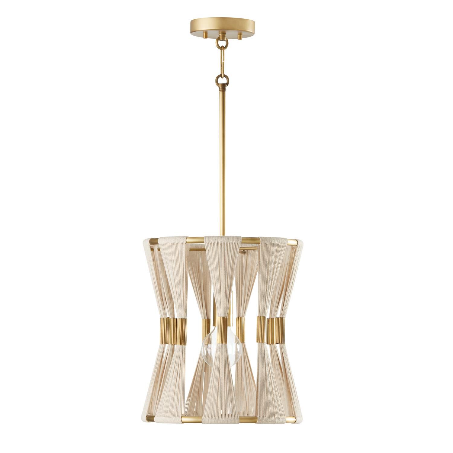 Shown in Bleached Natural Rope And Patinaed Brass finish