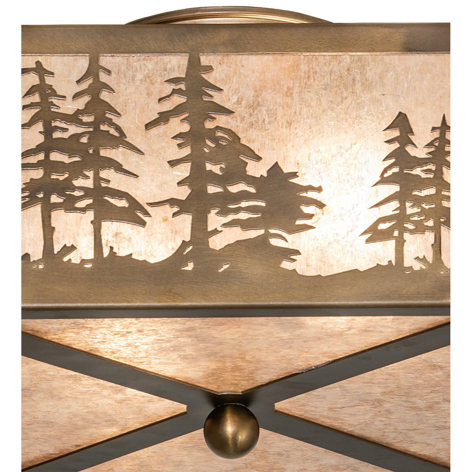Tall Pines 14 Inch 2 Light Flush Mount by Meyda Lighting