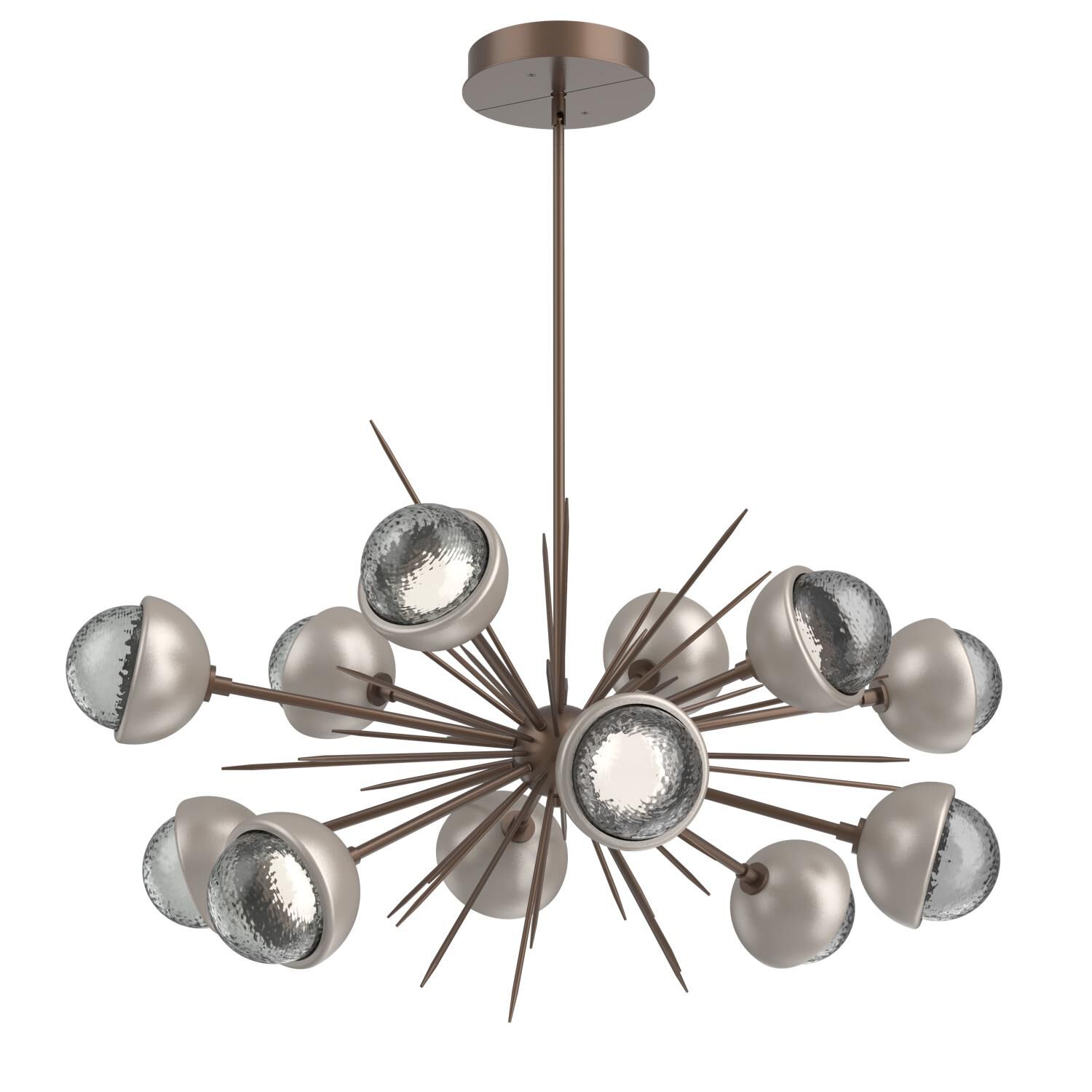 Shown in Burnished Bronze finish and Smoke glass and Beige Silver accent