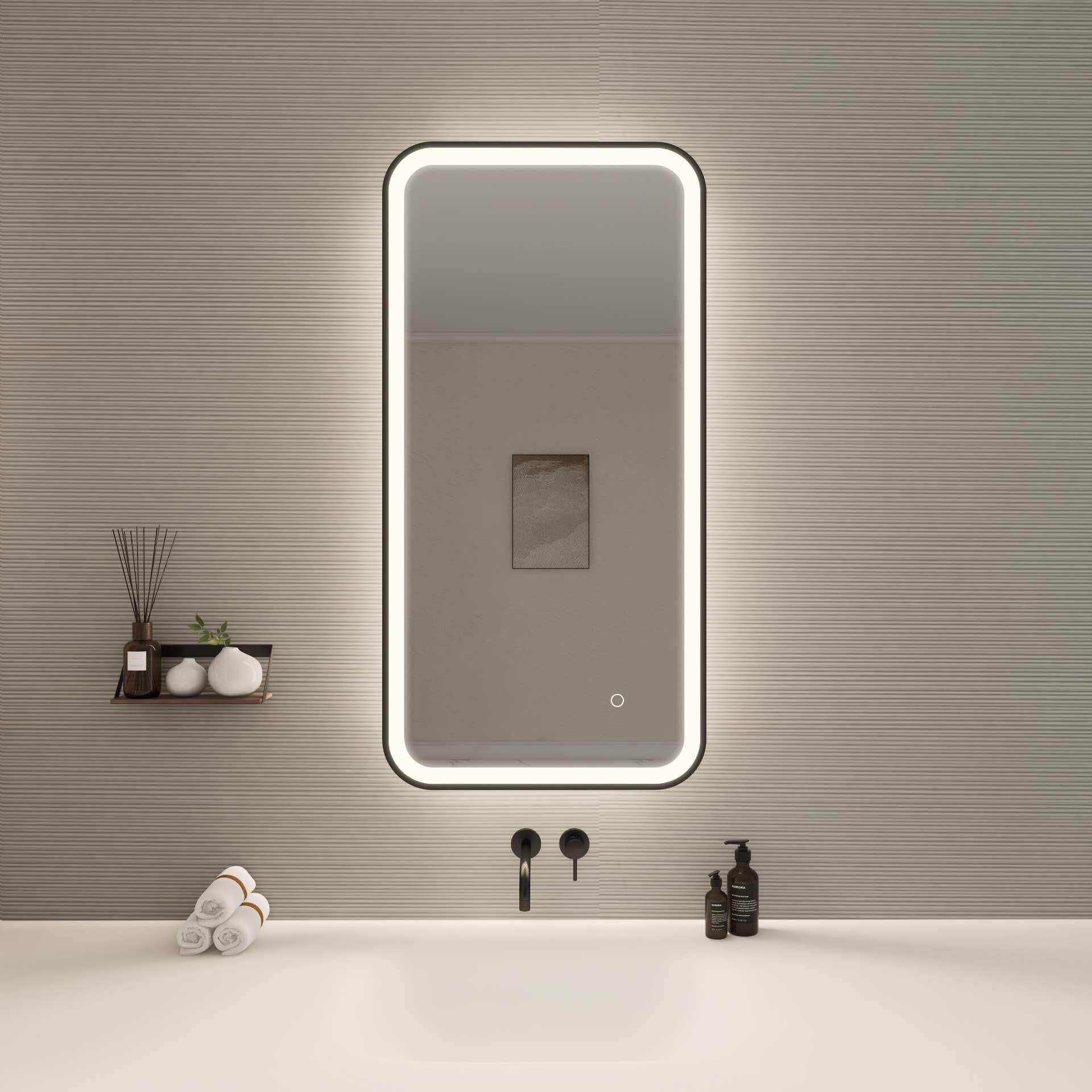 Harmoni 40 Inch Rectangular LED Lighted Mirror by Elegant Decor