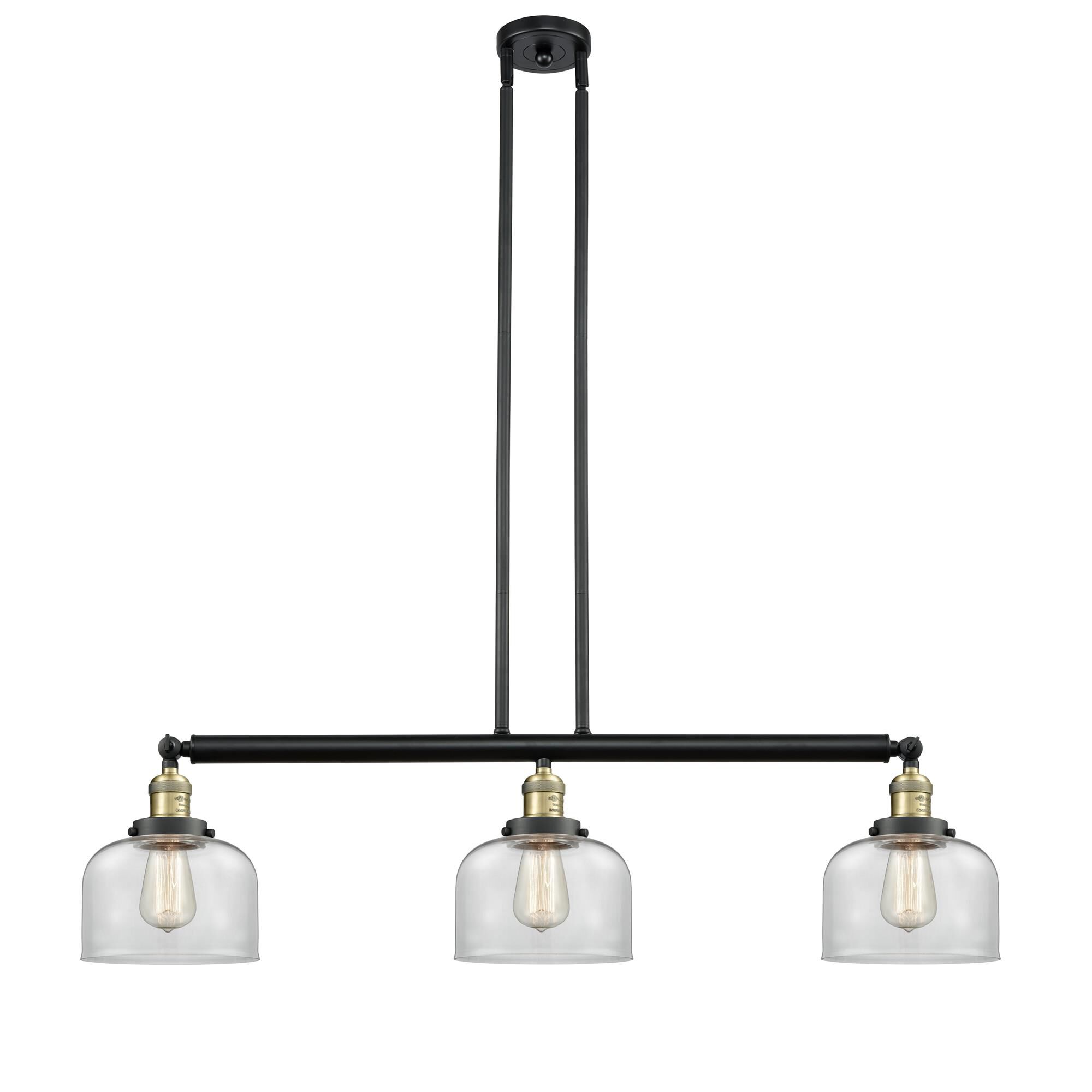 Shown in Black Antique Brass finish and Clear glass