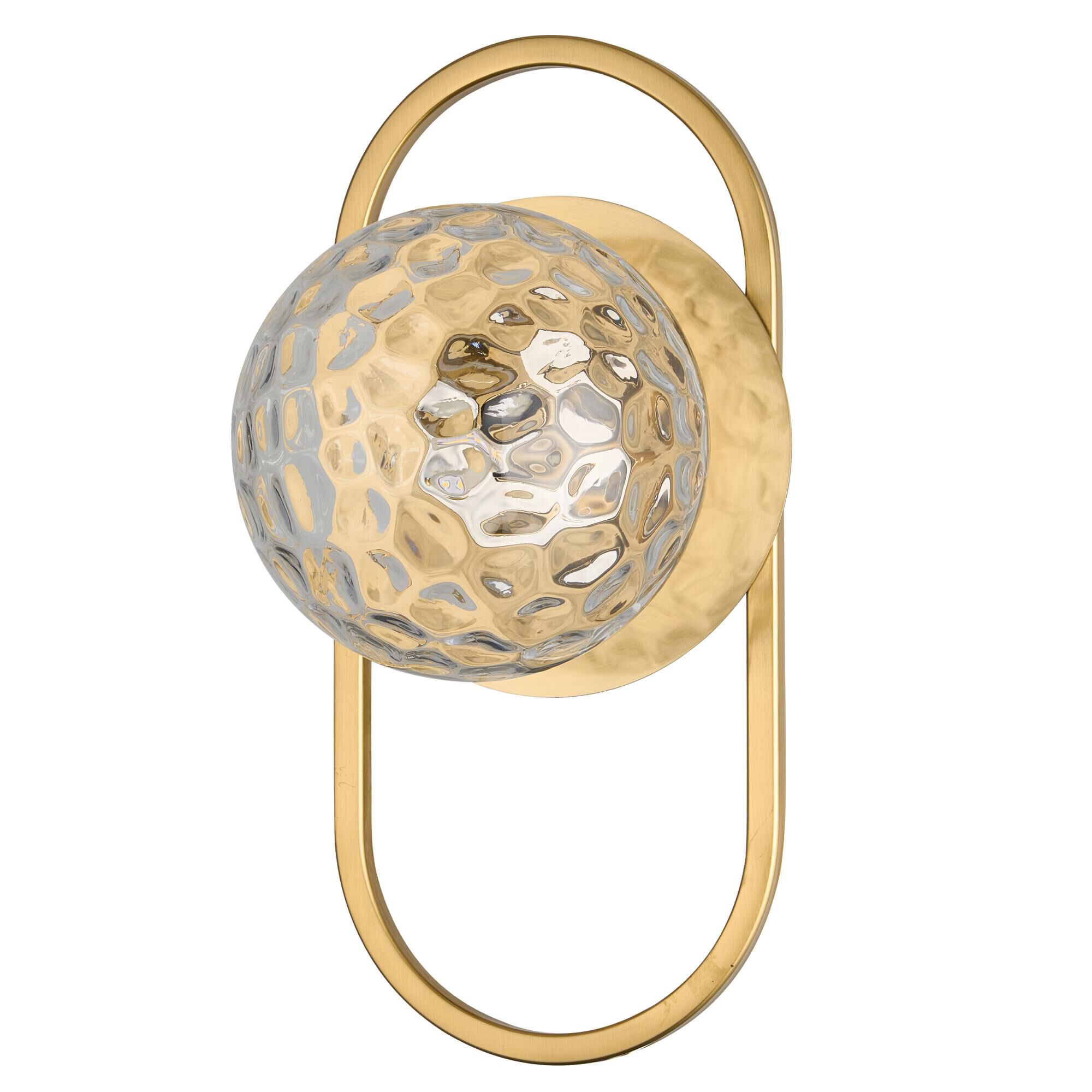 Shown in Aged Brass finish and Clear glass