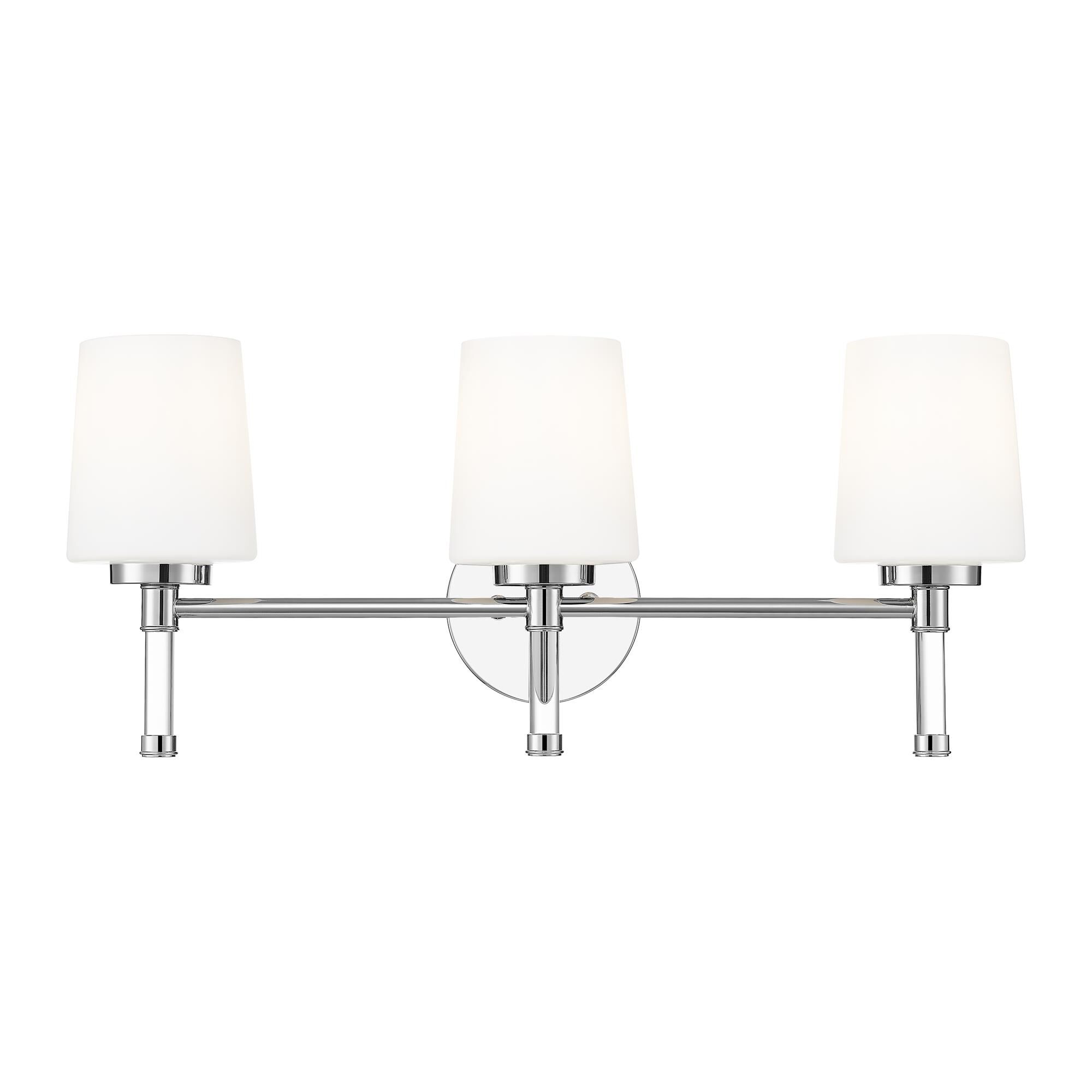 Shown in Chrome finish and White Opal glass