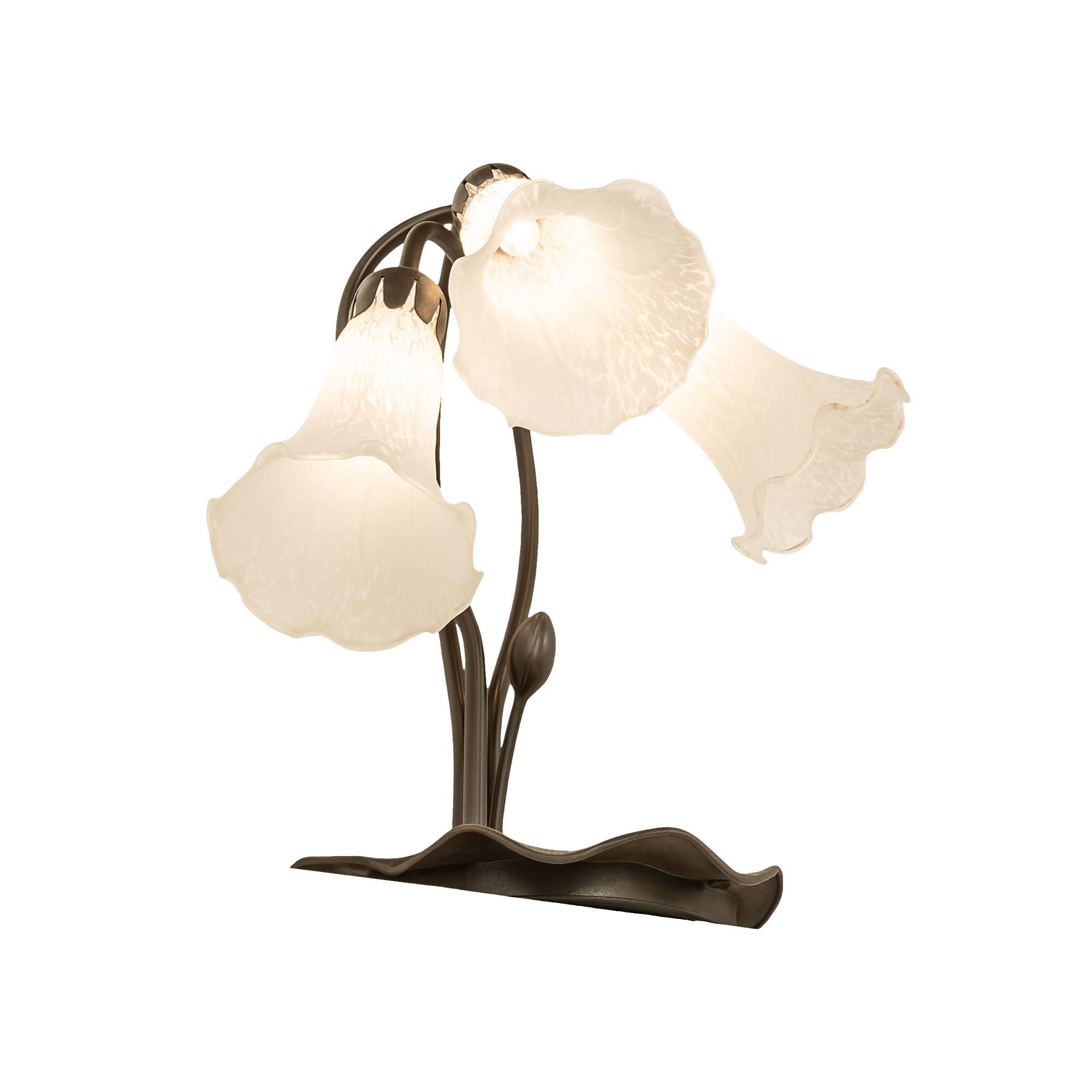 Shown in Mahogany Bronze finish and White glass