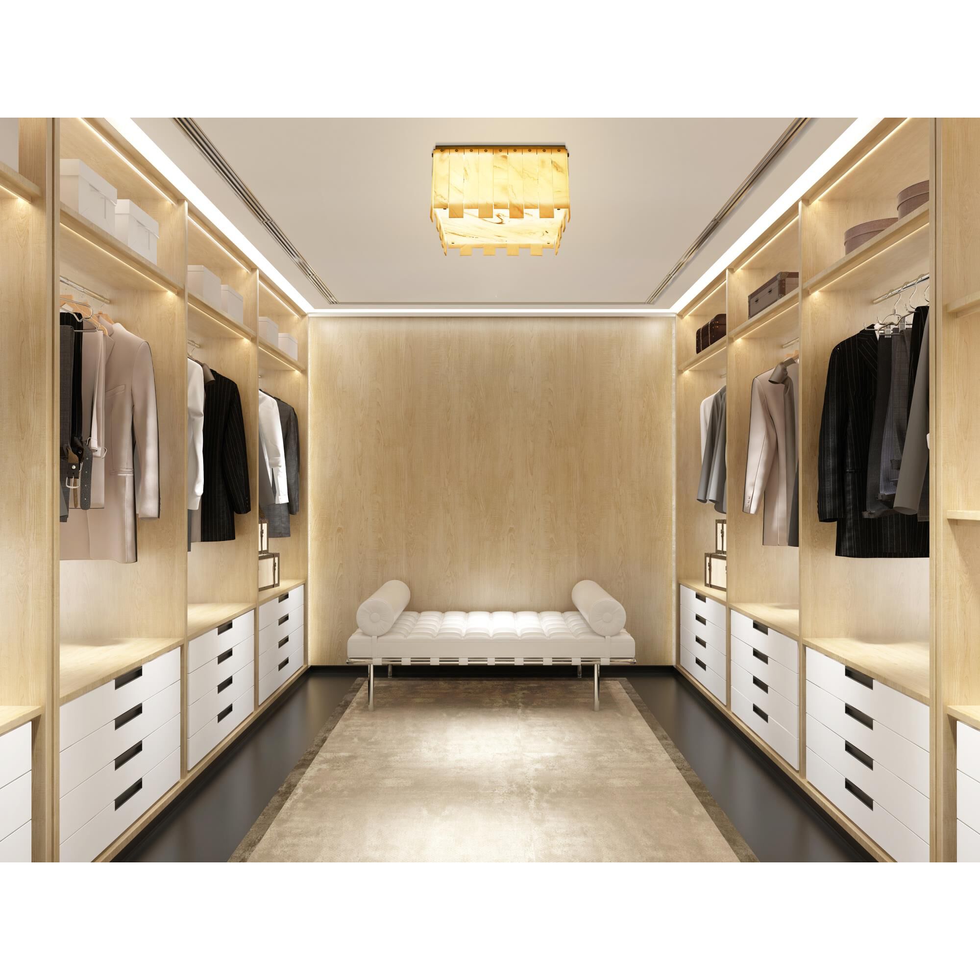 Shown in Polished Nickel finish and Alabaster Resin shade