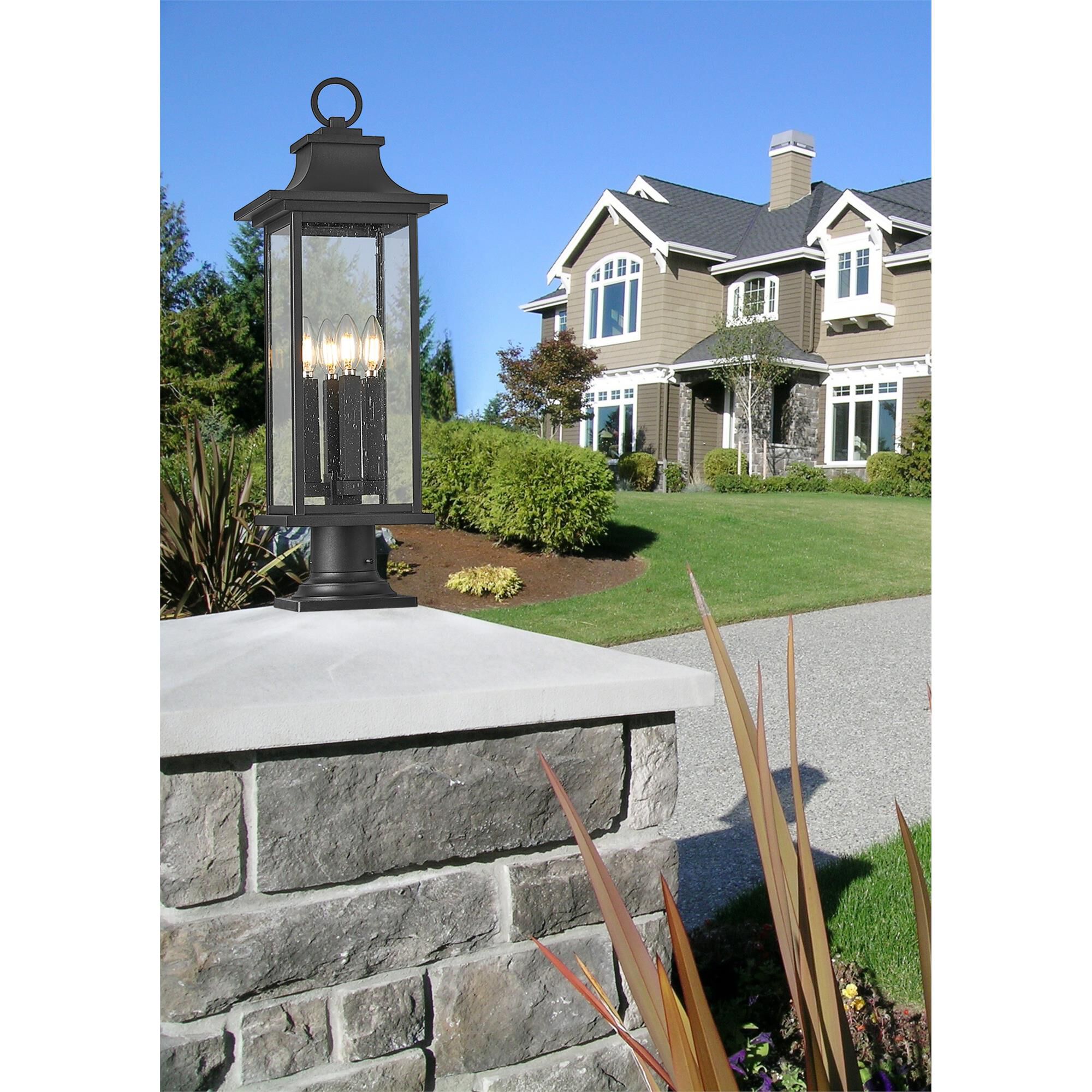 Shown in Black finish and Clear Seedy glass and Clear Seedy shade