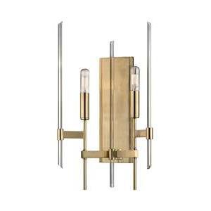 Shown in Aged Brass finish and Clear glass