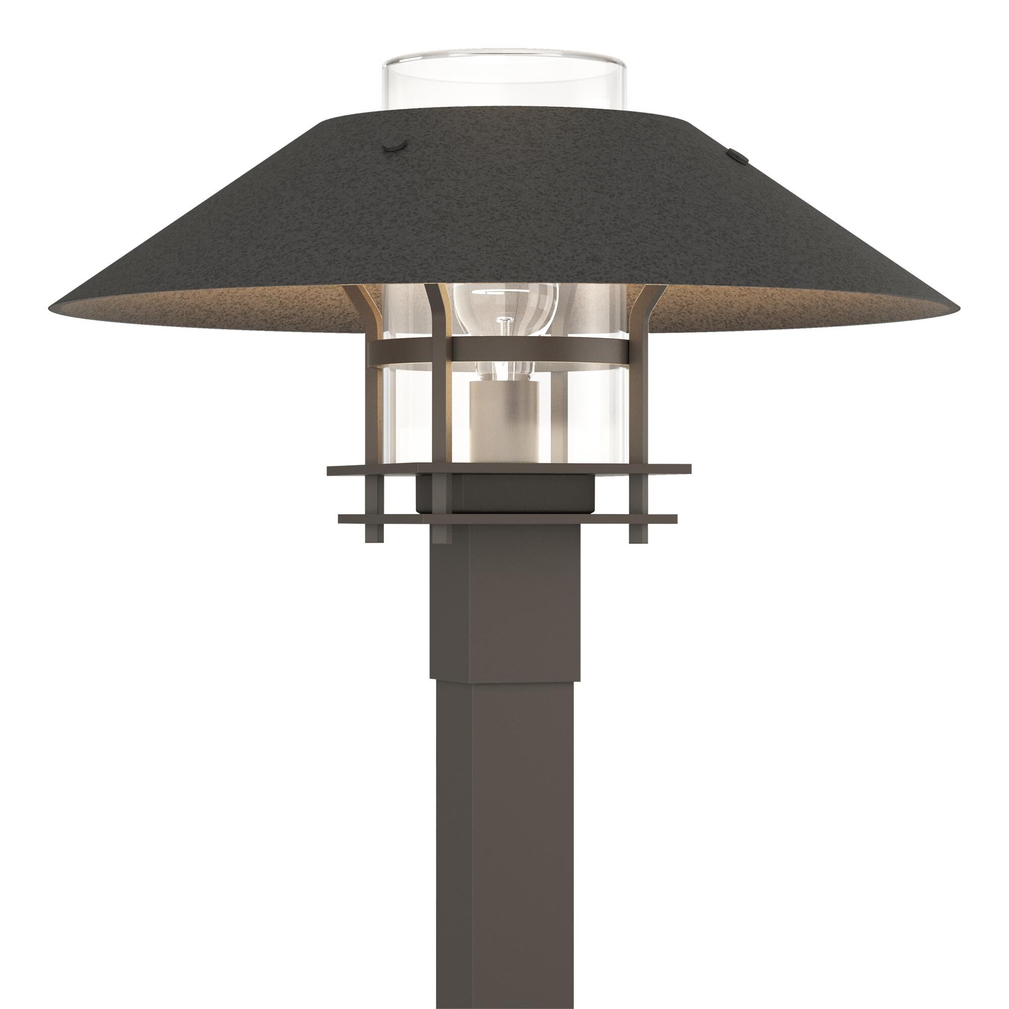Shown in Coastal Dark Smoke finish and Clear glass and Natural Iron accent