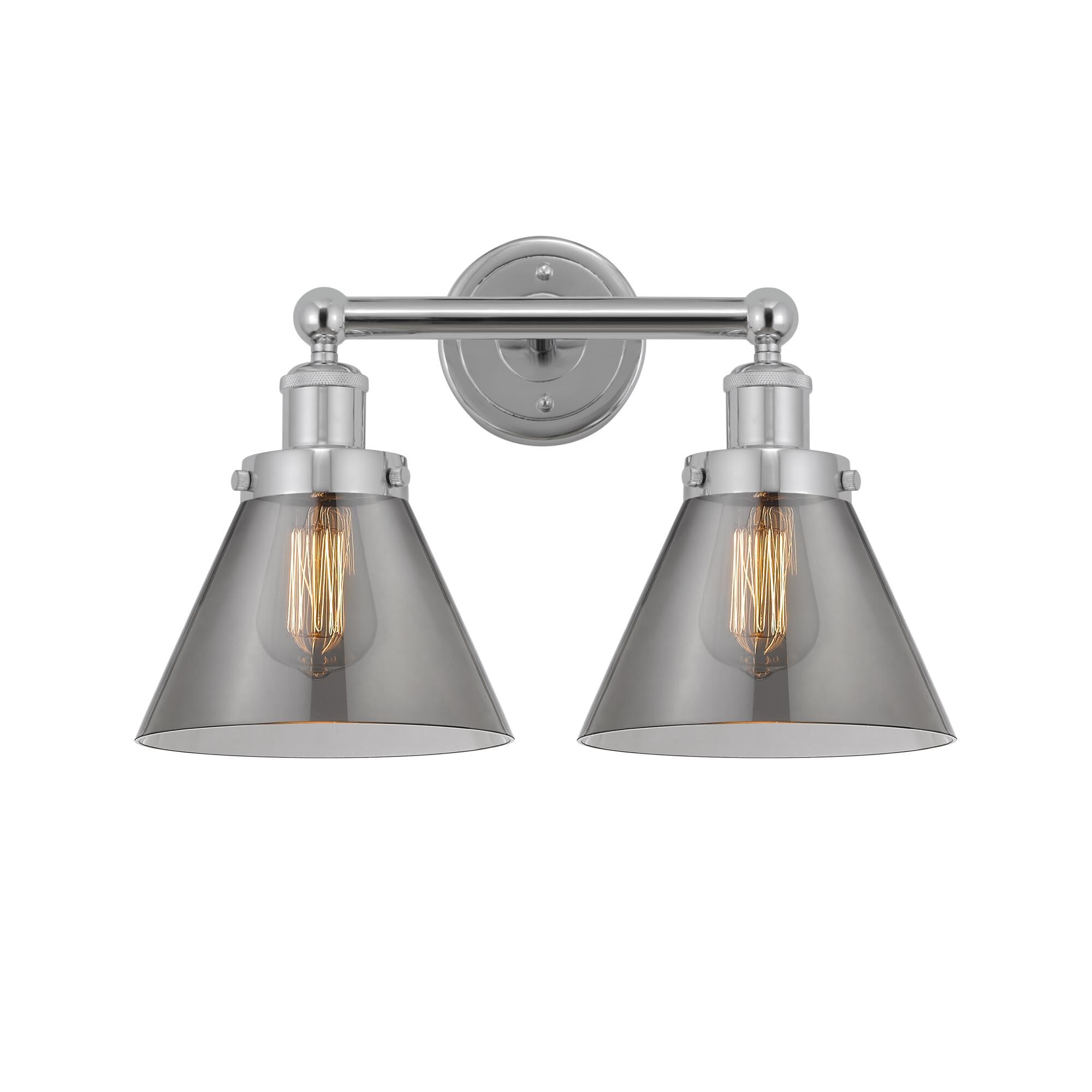 Shown in Polished Chrome, Plated Smoke finish and Plated Smoke glass and Plated Smoke Glass shade