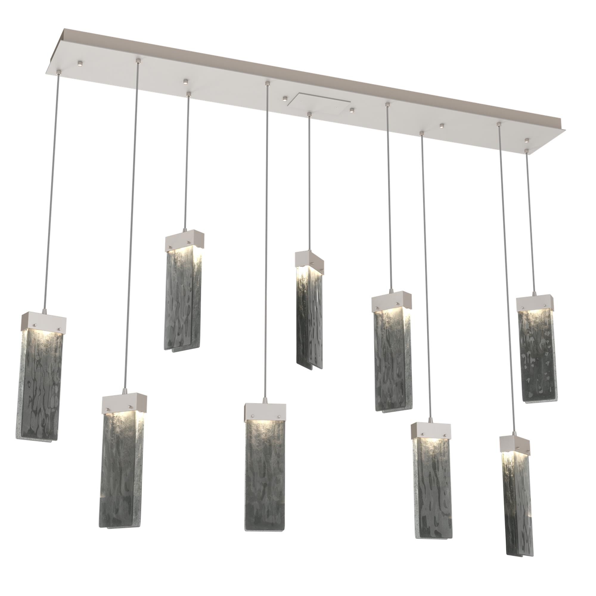 Shown in Metallic Beige Silver finish and Smoke Granite glass